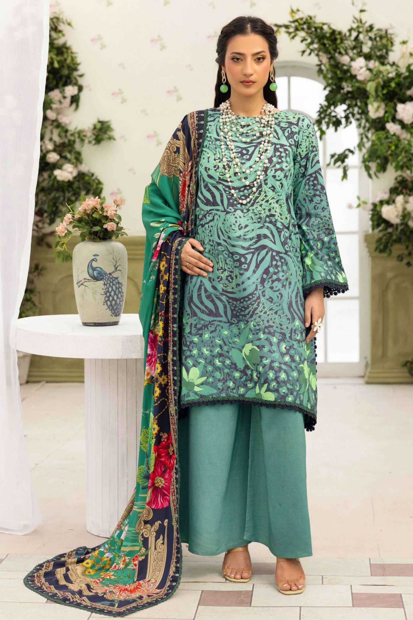 Raiha Digital Printed Linen 3PC
