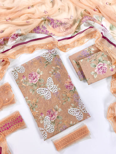 Maria B Embroiderd & Digital Printed Lawn 3PC