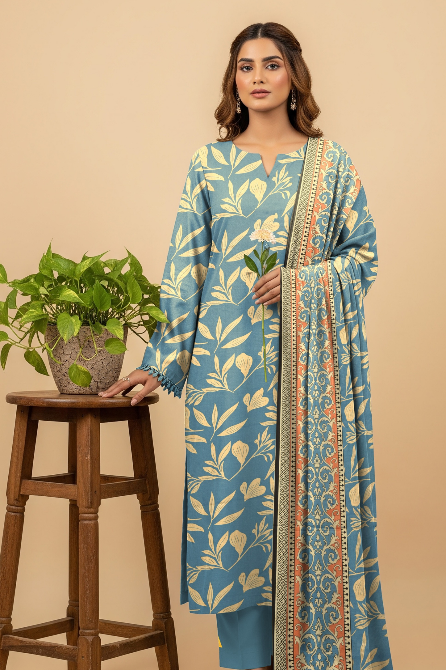 Noor By Fiza Noor Printed Wool 3PC