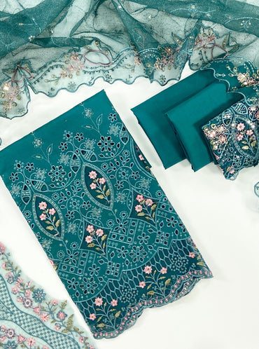 Aifa Luxury Emb Laserkari Dyed Lawn 3PC