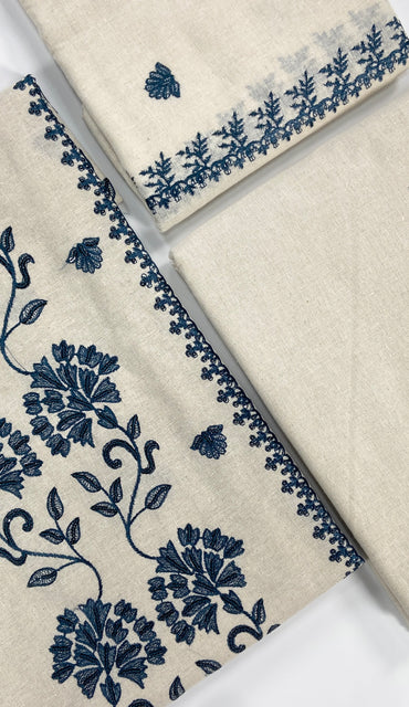 Bareeze White Embroidered Khaddar 3PC