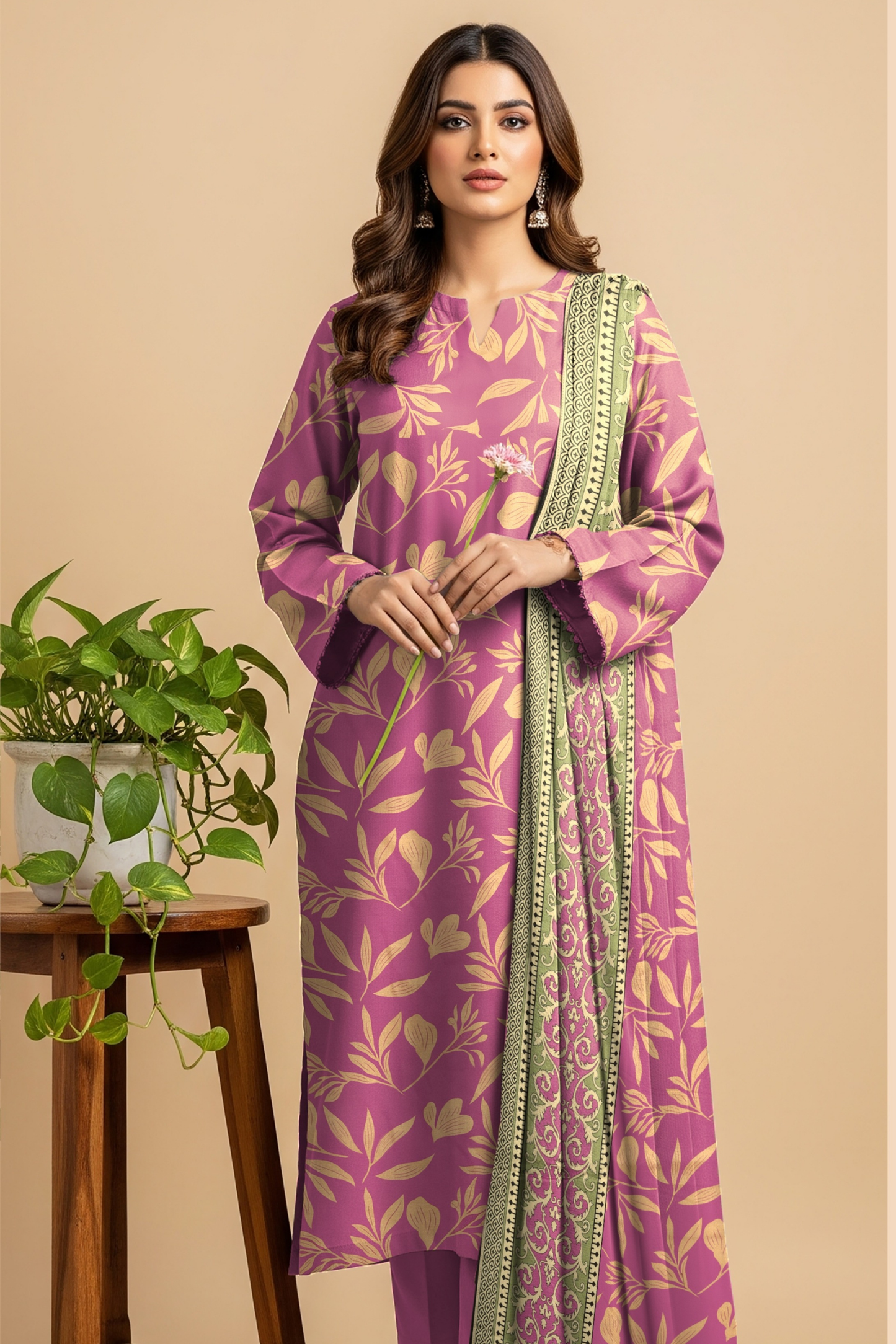 Noor By Fiza Noor Printed Wool 3PC
