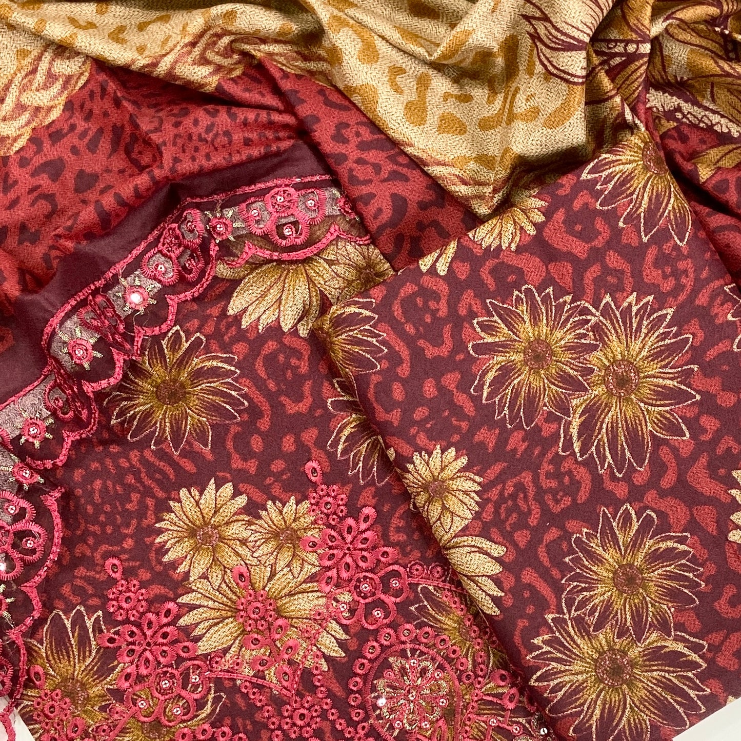 Ramsha Embroidered Dhanak 3PC