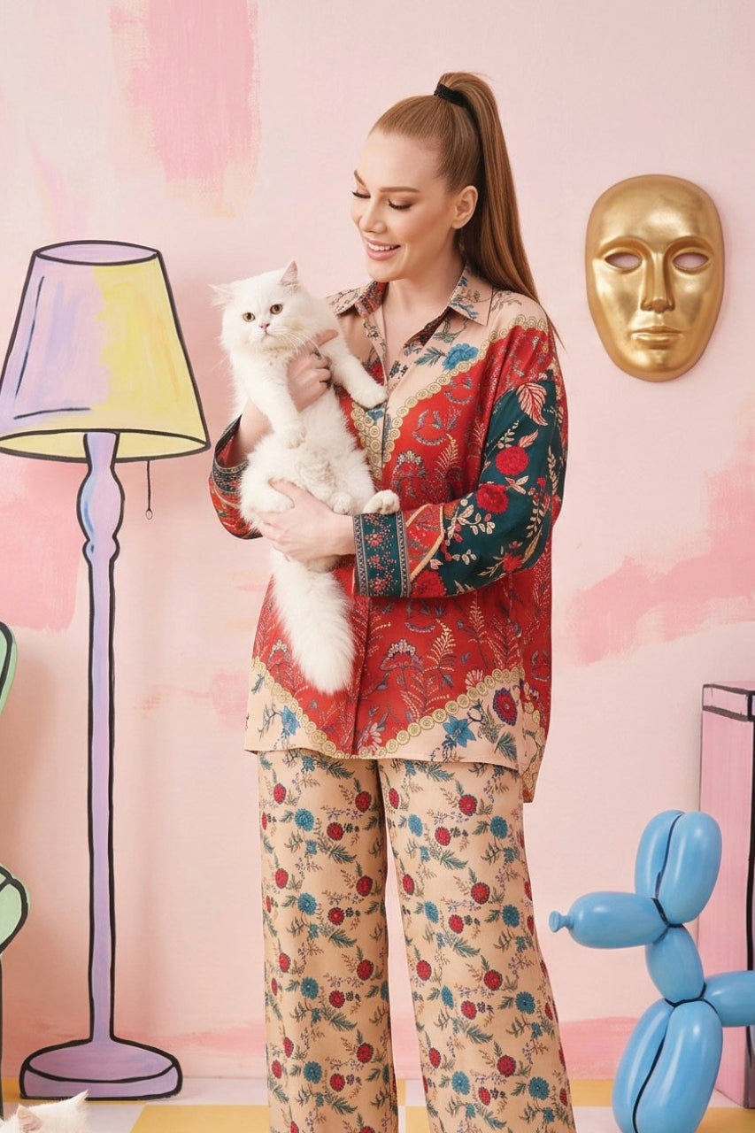 Zesh Printed Silk 2PC