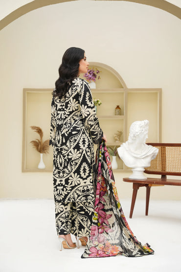 Maria B Printed Linen With Emb Patches 3PC