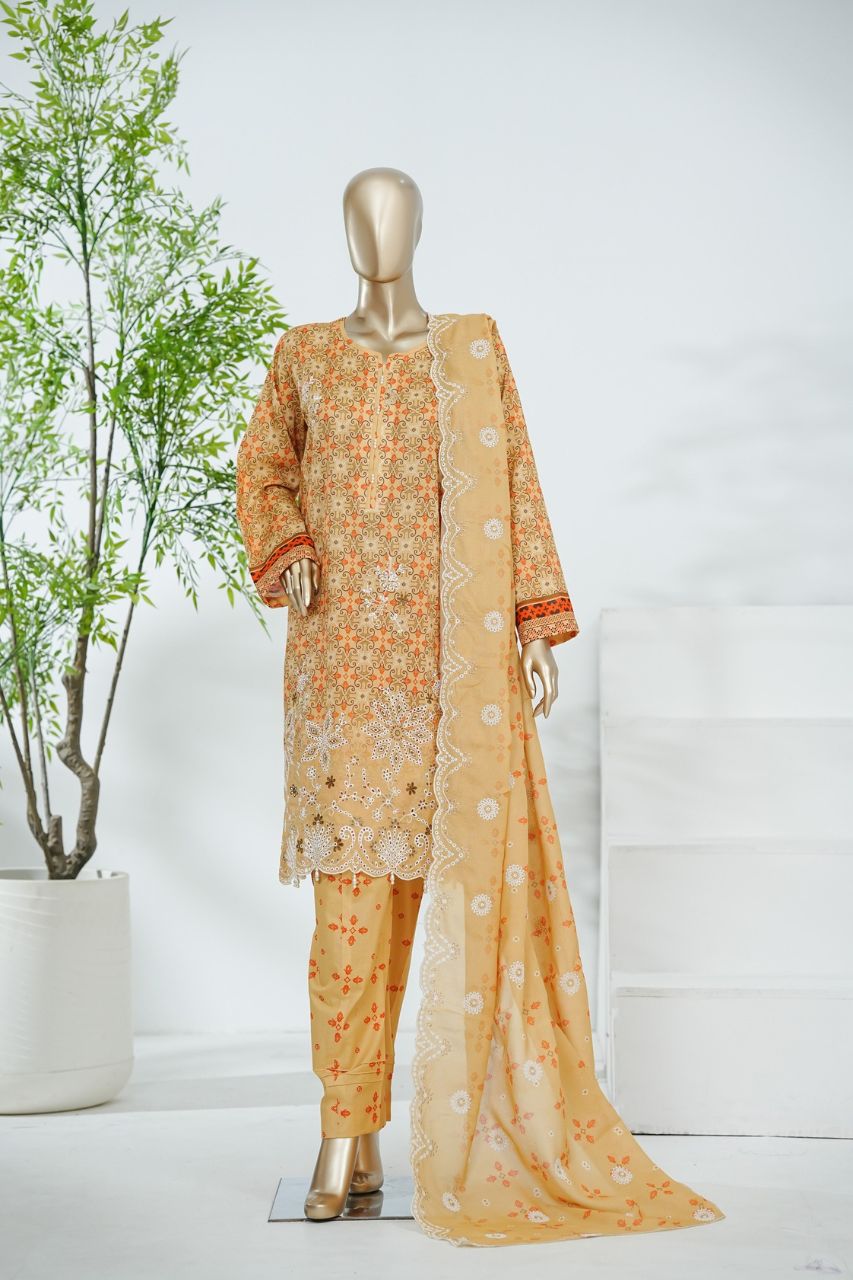 Aifa Printed & Embroidered Lawn 3PC