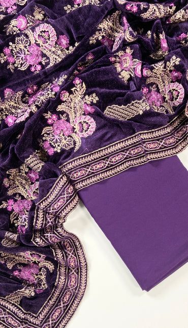 Maria B Dhanak with Emb Velvet Shawl 3PC