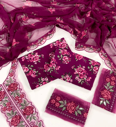 Iznik Embroiderd & Digital Printed Lawn 3PC