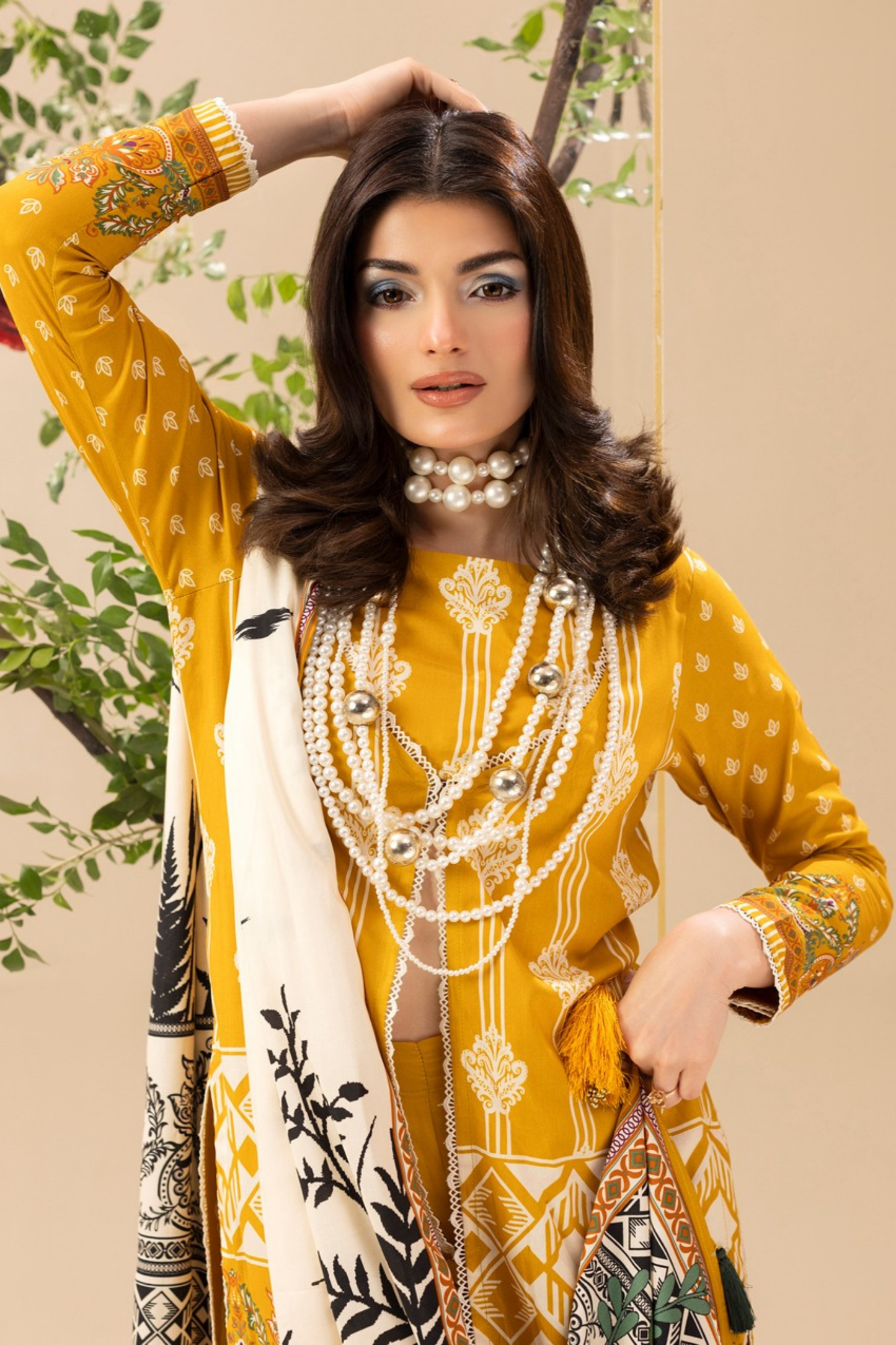 Paltar Printed Slub Linen 3PC