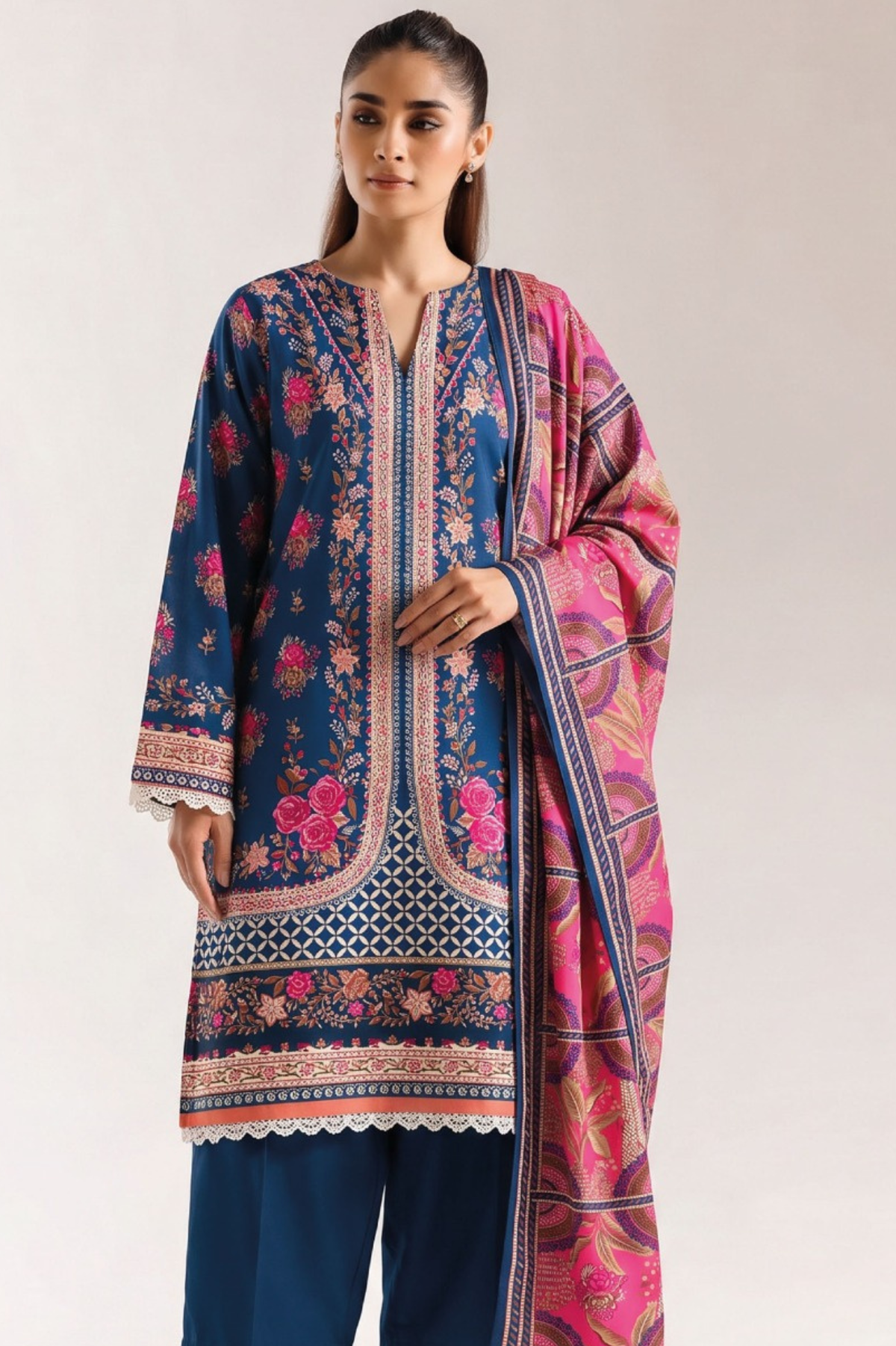 Ethnic Premium Printed Linen 3PC