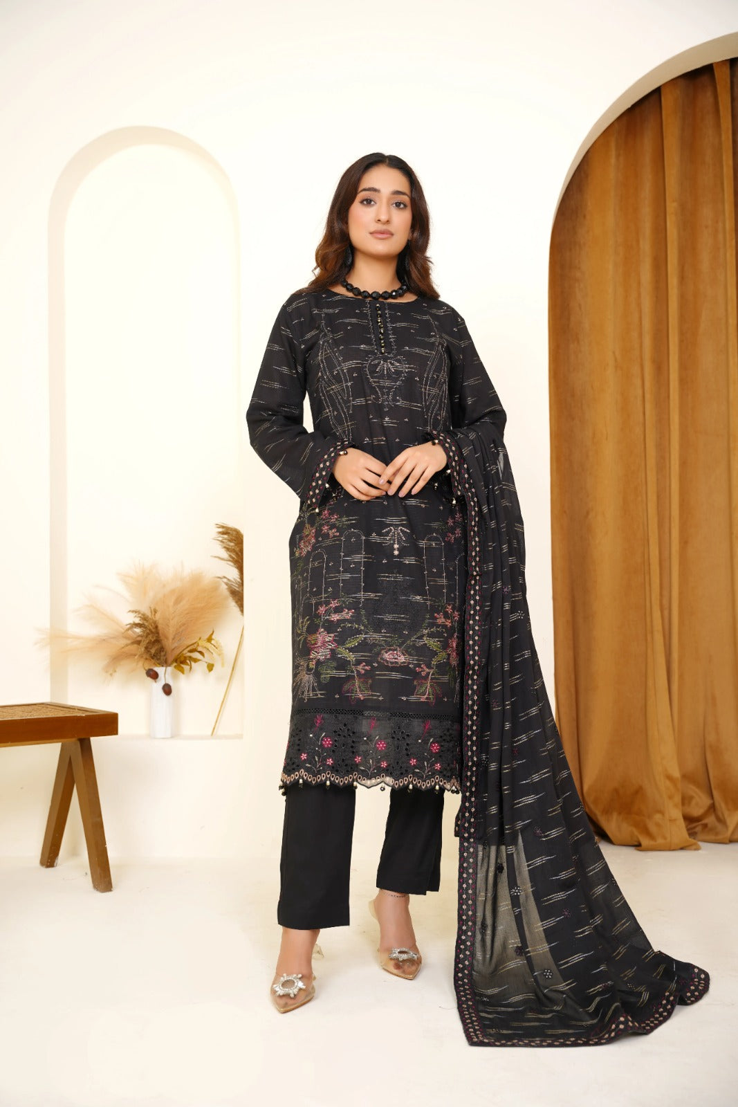 Meharbano By Anaya Noor Cambric Jacquard Emb 3PC