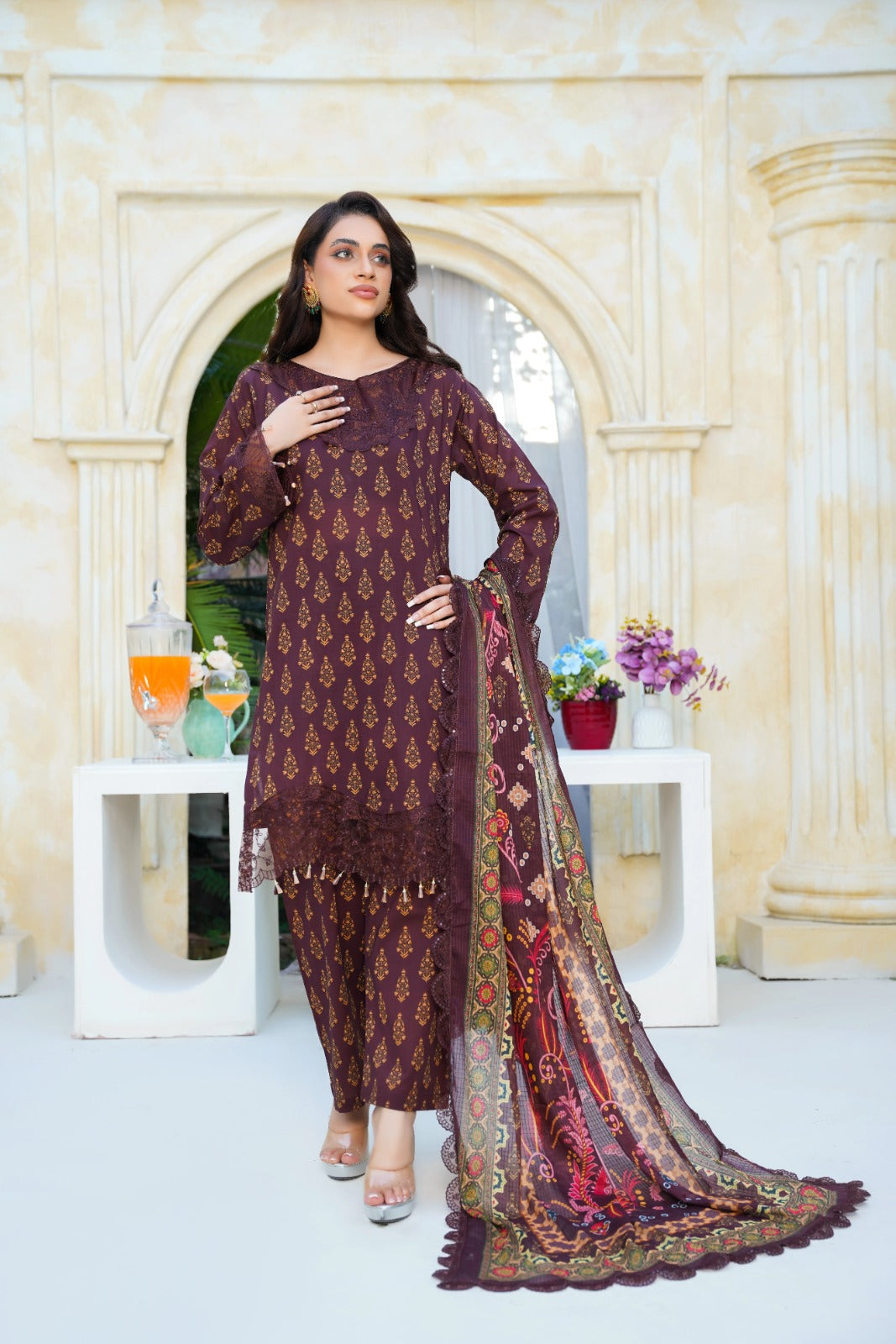 Dastoor By Anaya Noor Digital Printed Cambric With Patches 3-PC