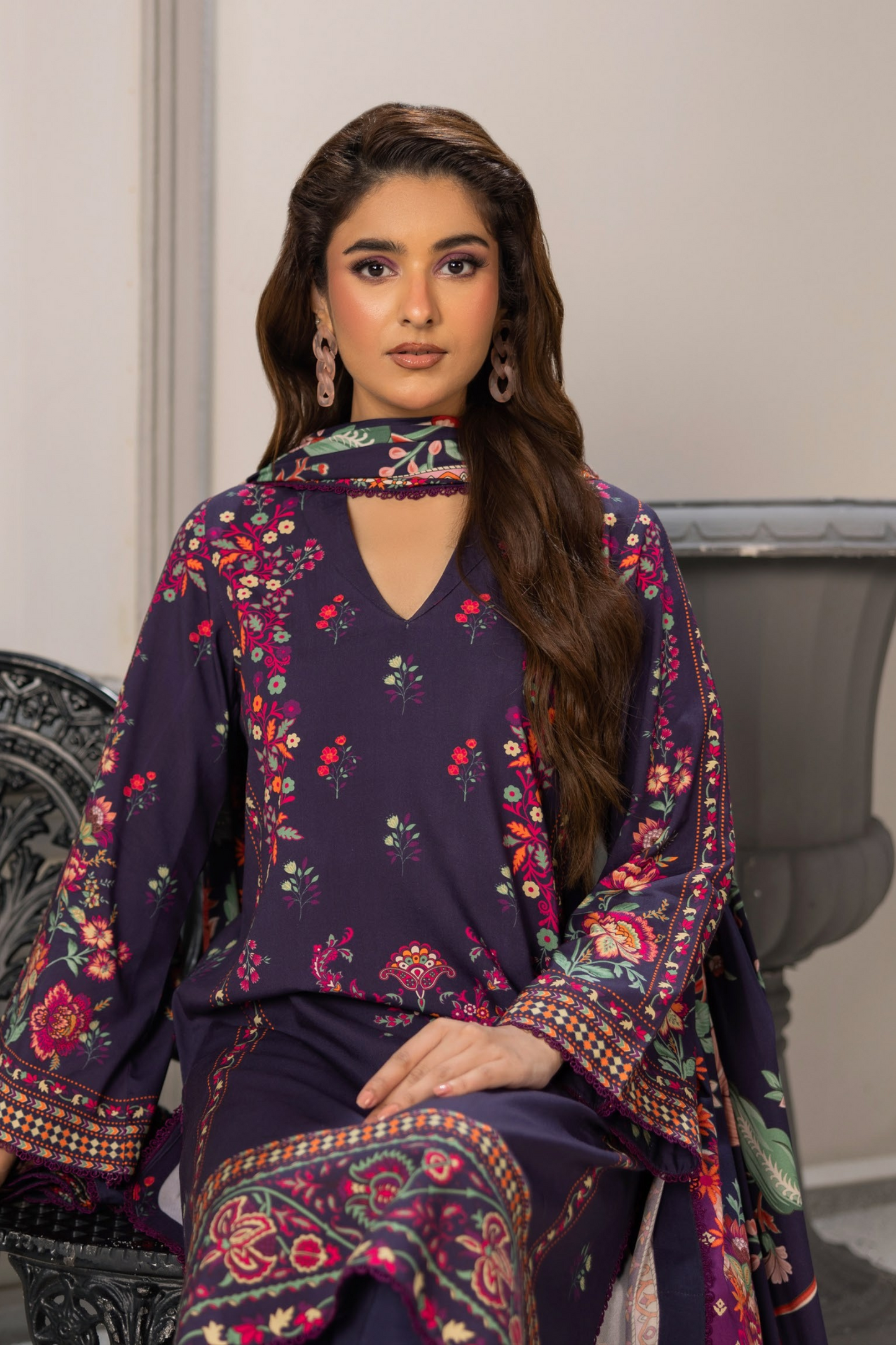 Raiha Luxury Printed Linen 3PC