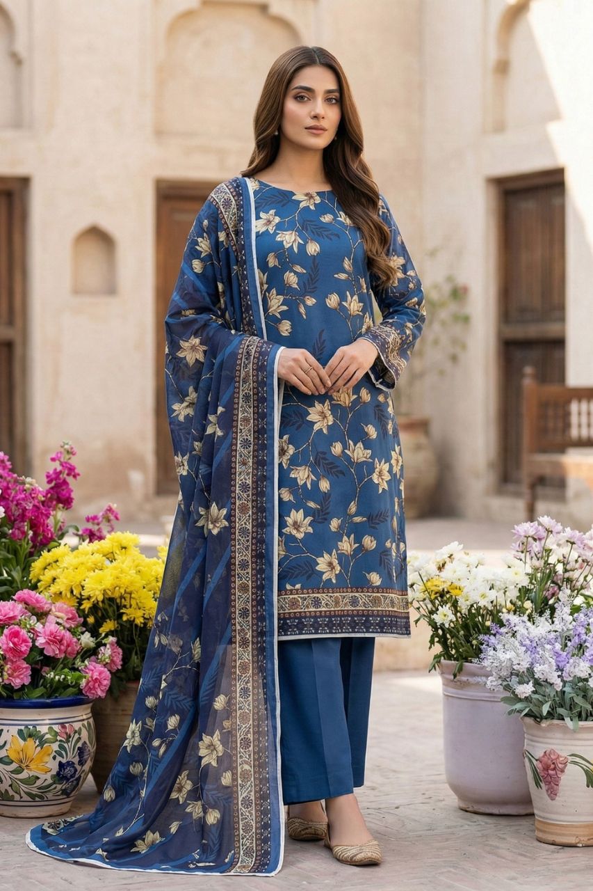 Sohni Dharti By Marooj Digital Printed Lawn 3PC