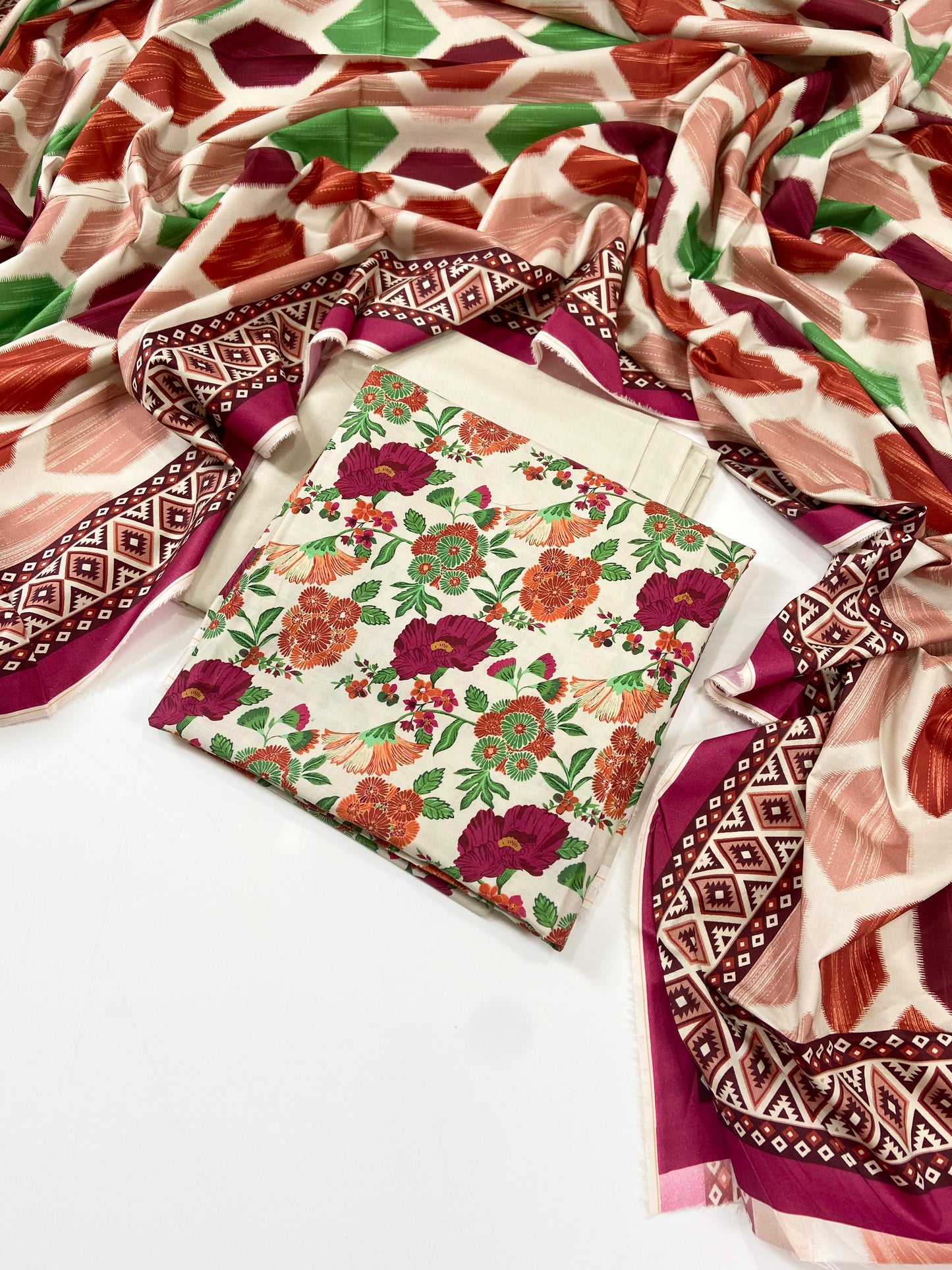 Sapphire Digital Printed Linen 3-PC