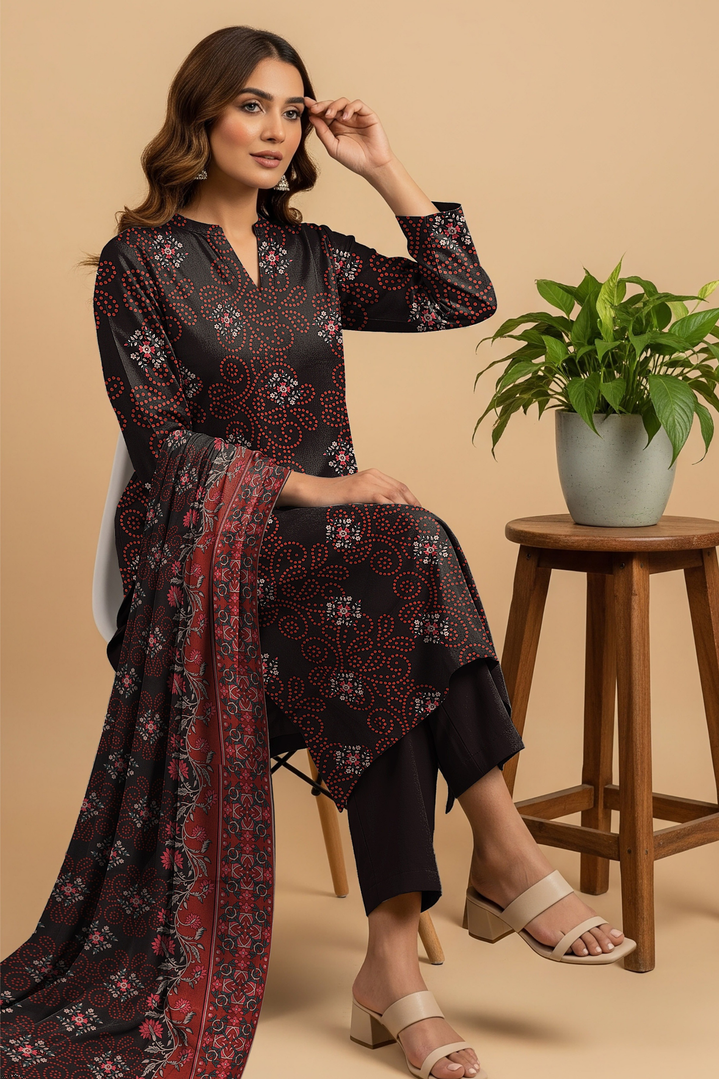 Noor By Fiza Noor Printed Wool 3PC