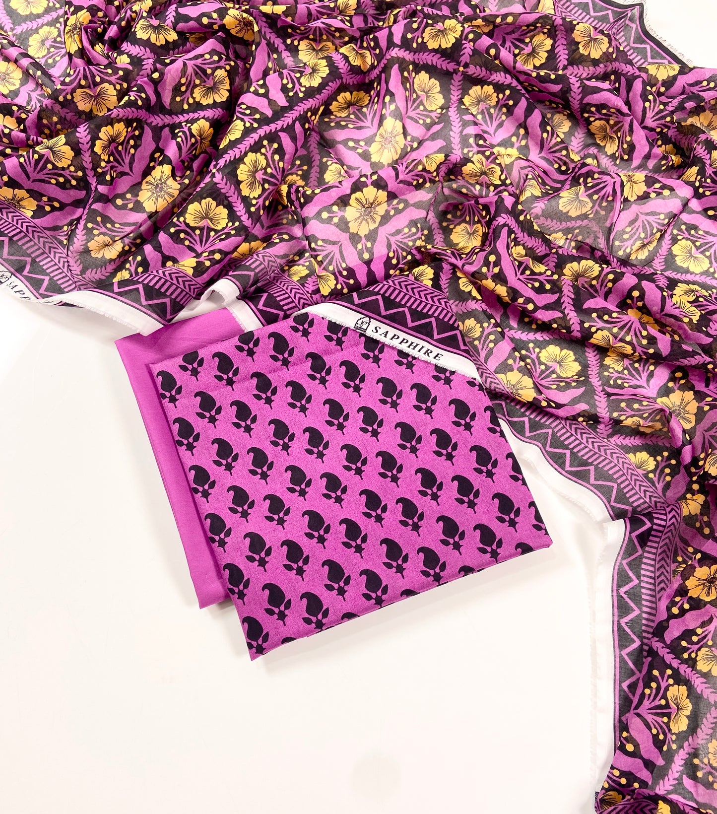 Sapphire Printed Lawn 3PC
