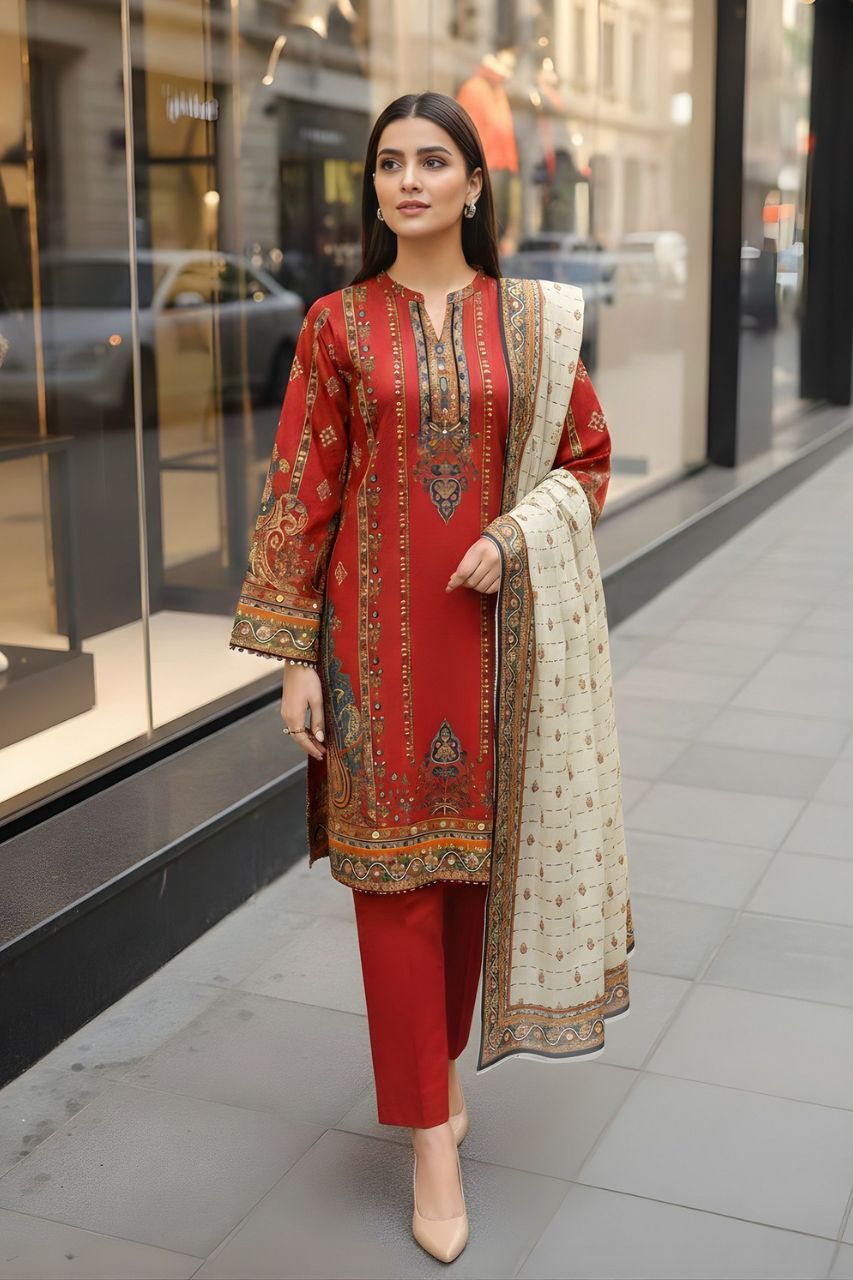 Marooj Digital Printed Lawn 3PC