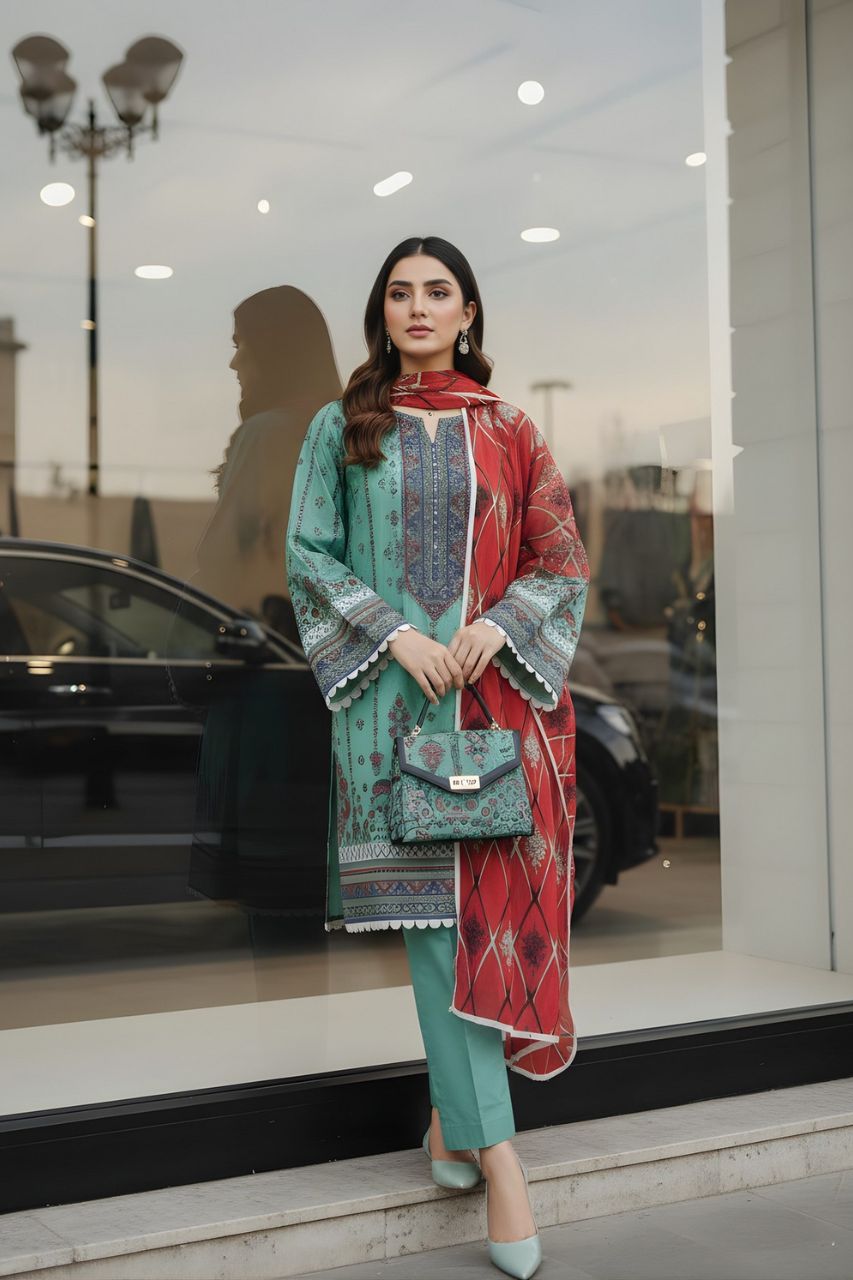 Marooj Digital Printed Lawn 3PC