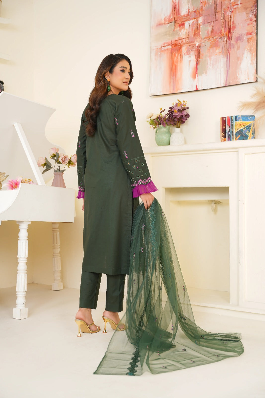 Bin Ilyas Cambric Embroidered 3PC