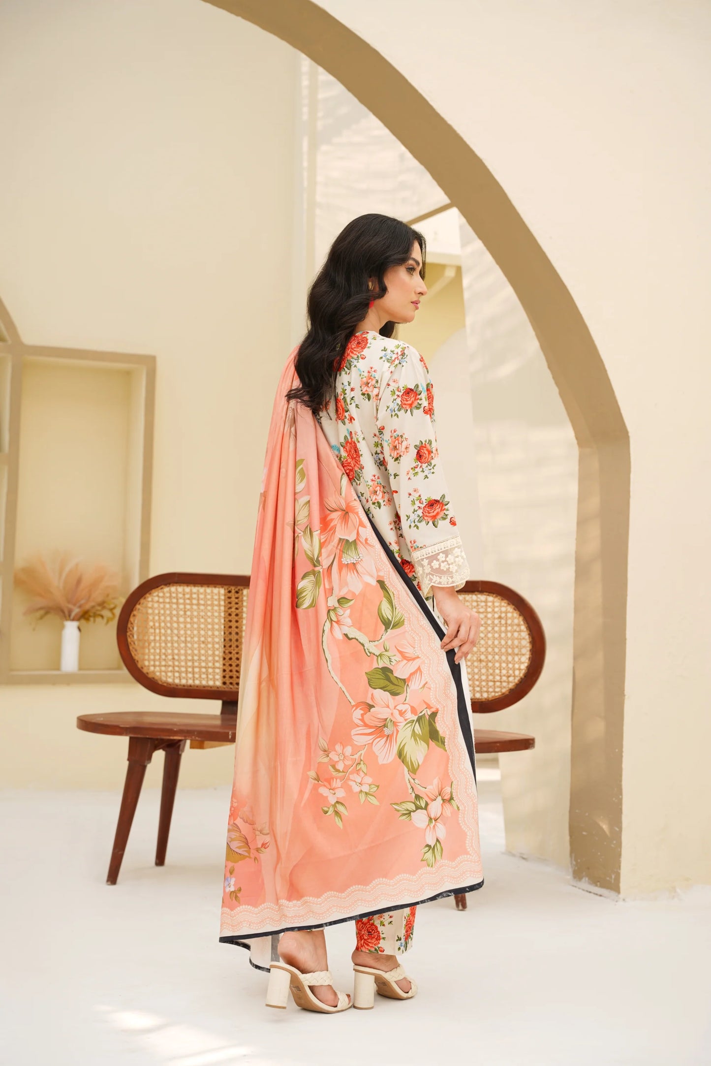 Baroque Printed Linen With Emb Patches 3PC