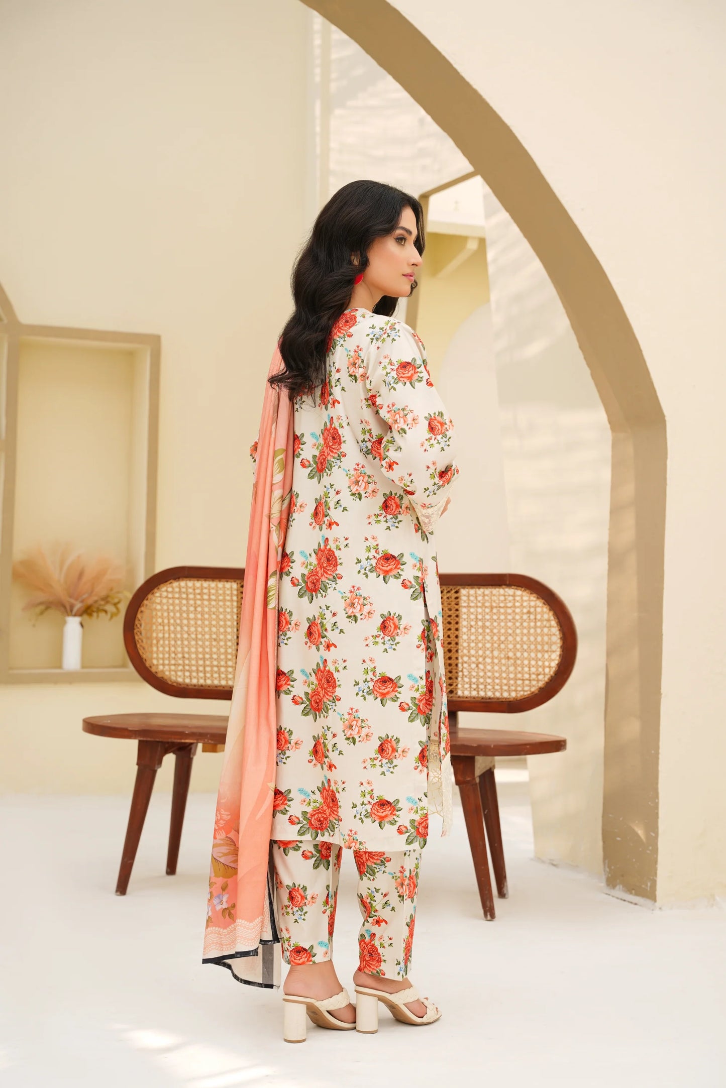 Baroque Printed Linen With Emb Patches 3PC