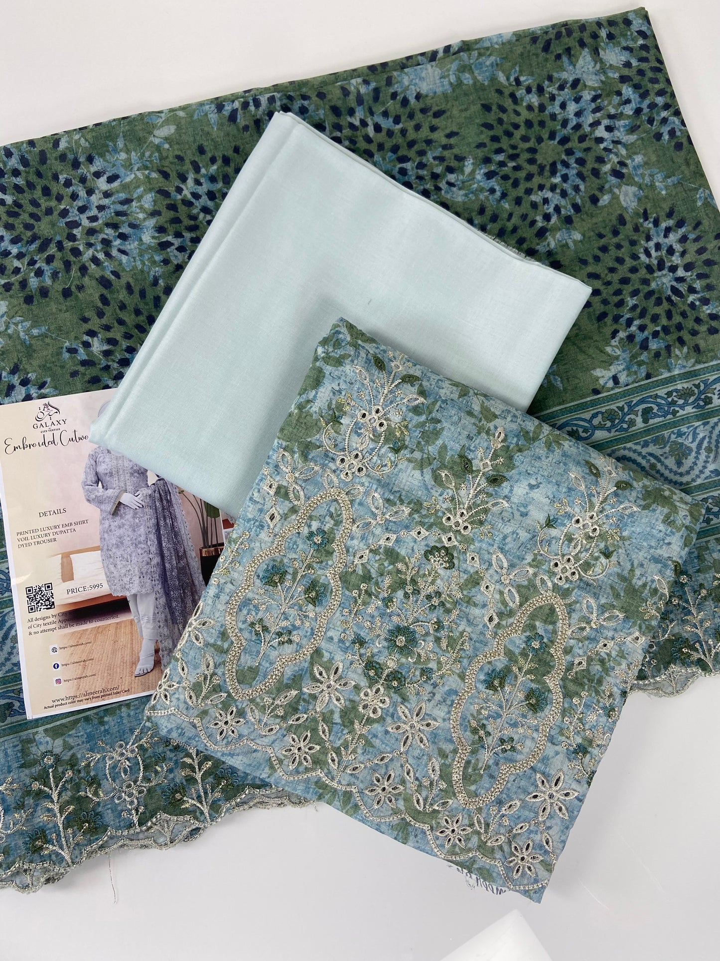 Almeerah Emb Lawn With Cutwork 3-PC