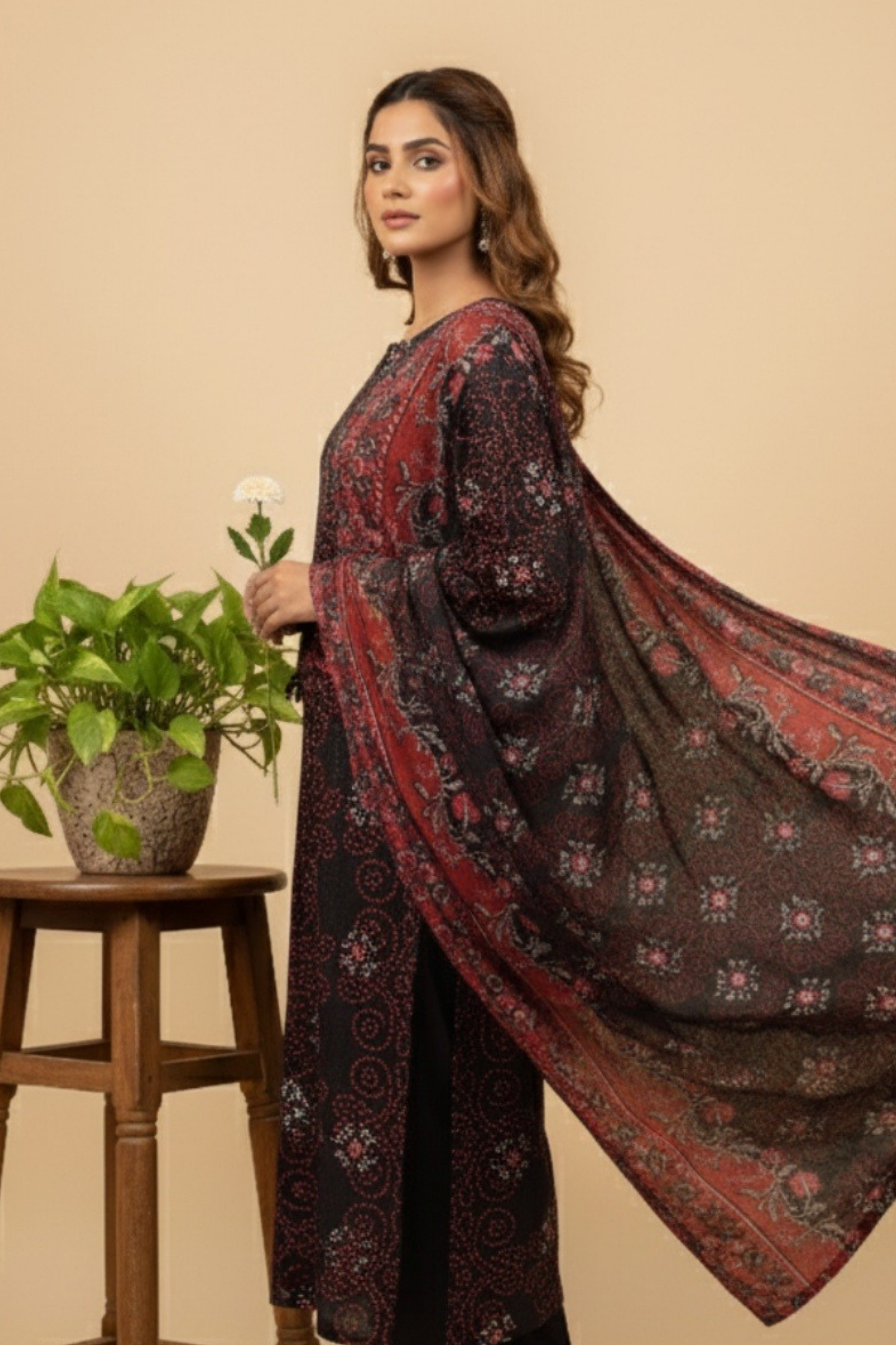 Noor By Fiza Noor Printed Wool 3PC