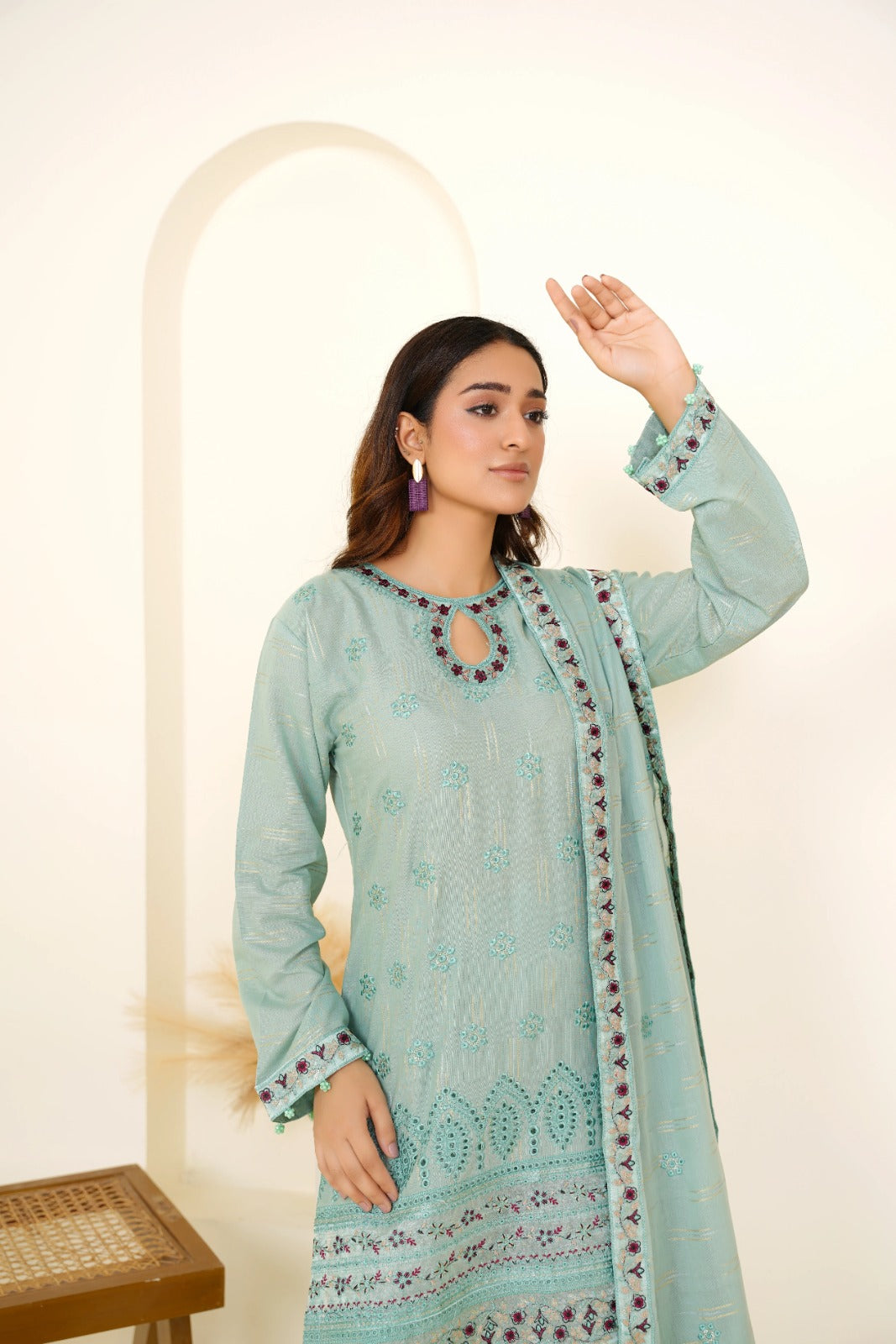 Meharbano By Anaya Noor Cambric Jacquard Emb 3PC