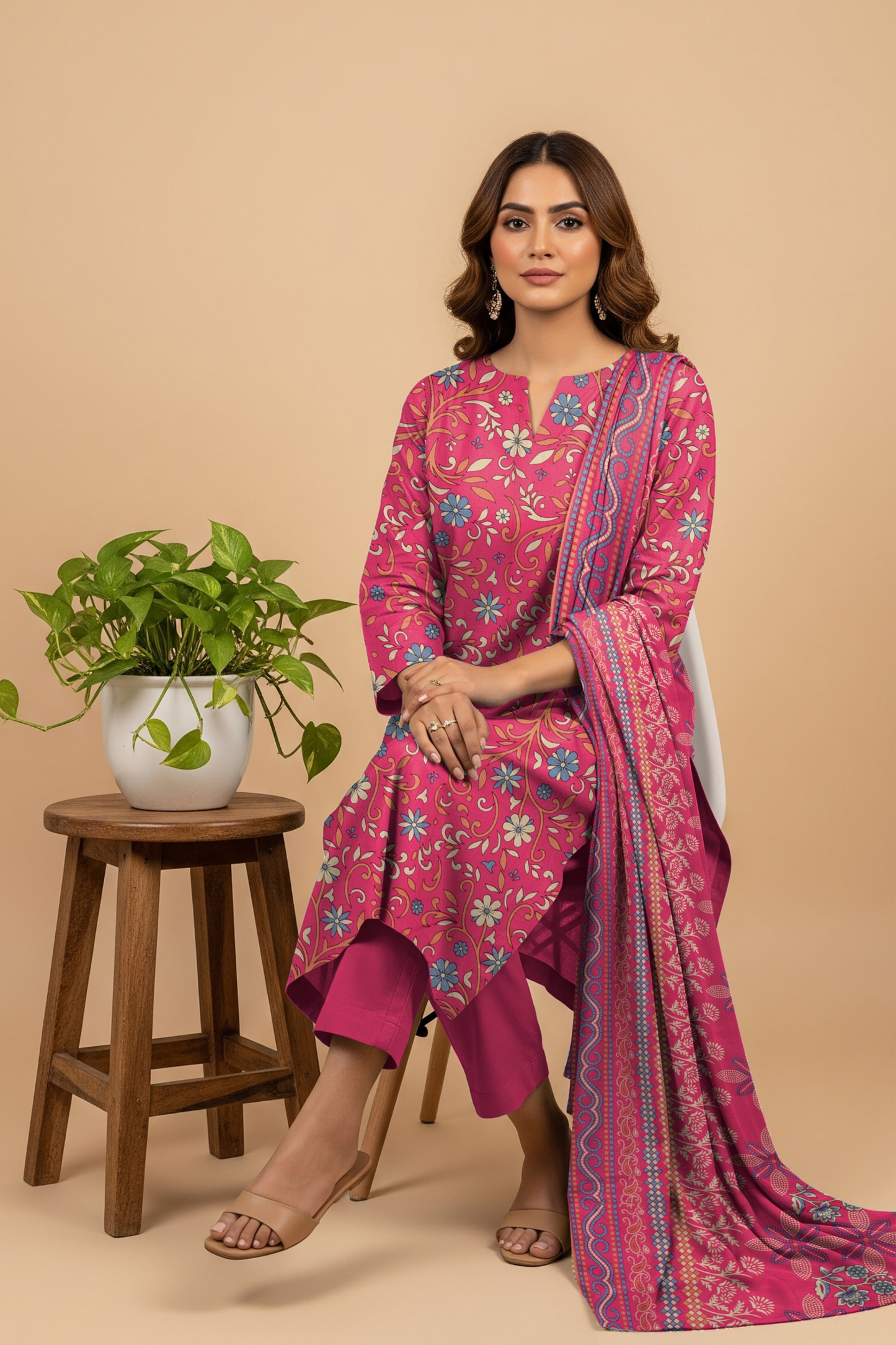 Noor By Fiza Noor Printed Wool 3PC