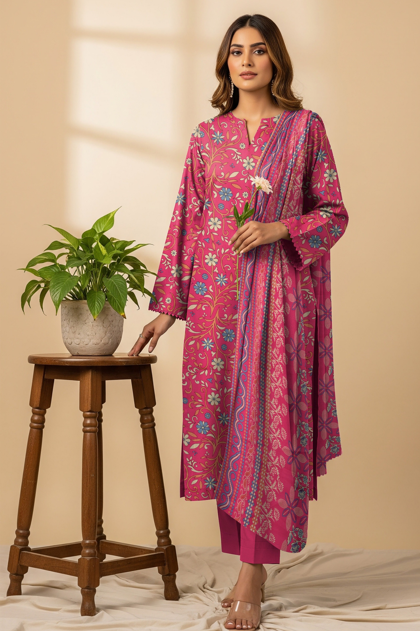 Noor By Fiza Noor Printed Wool 3PC