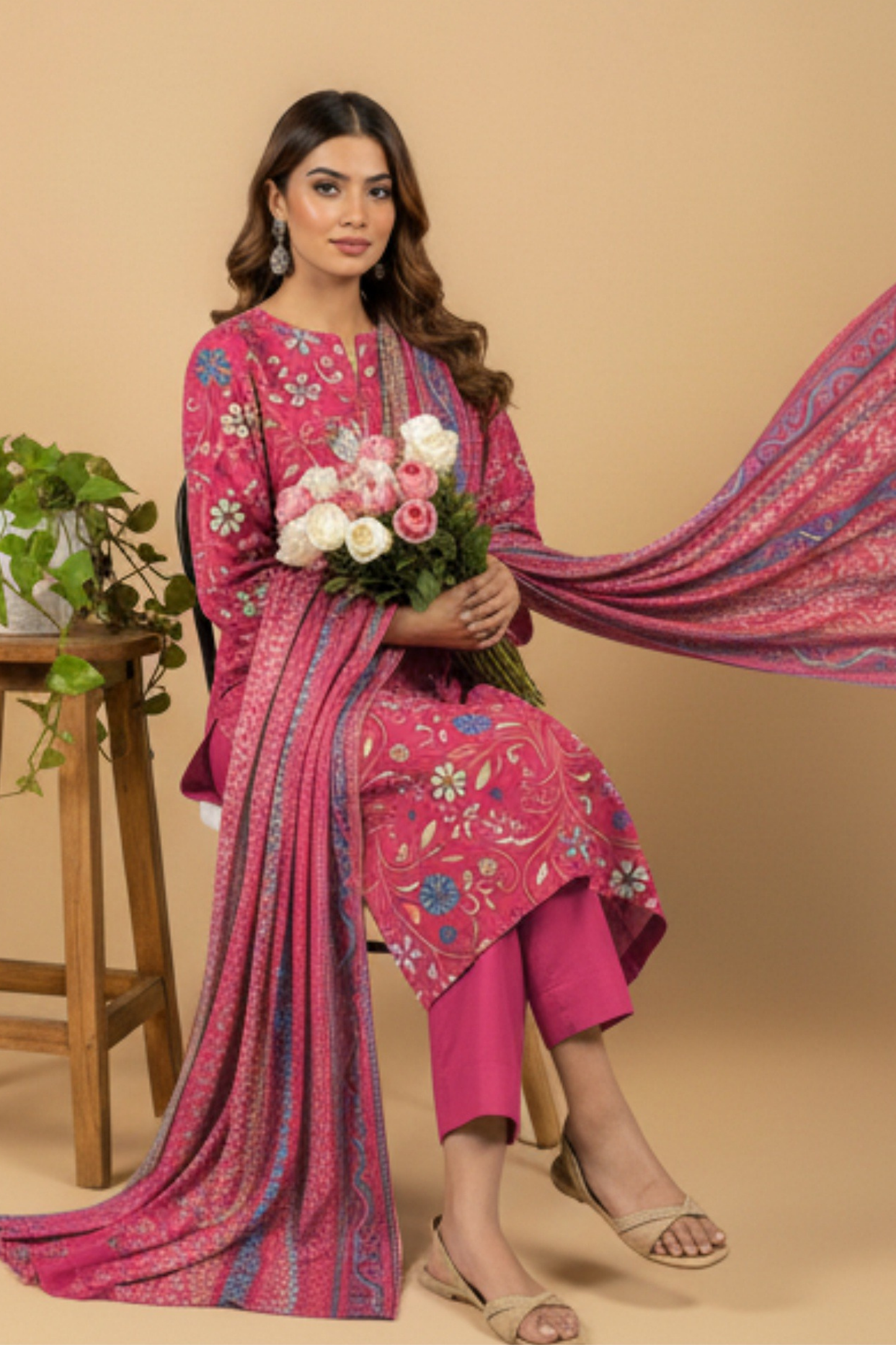 Noor By Fiza Noor Printed Wool 3PC