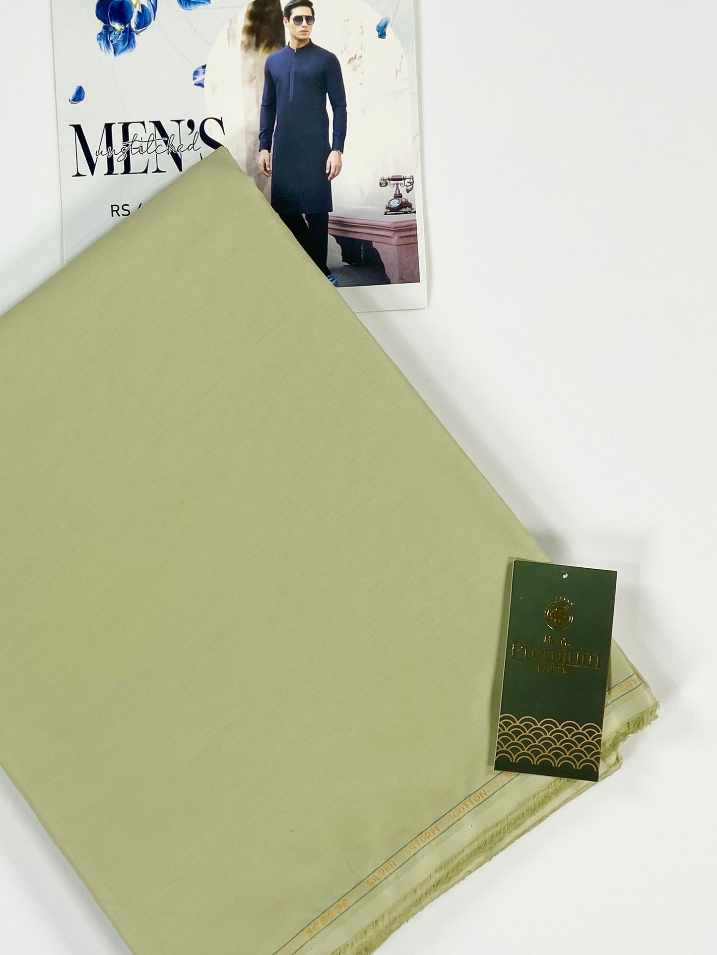 Taqwa Silver Storm Men’s Summer Cotton Unstitched Suit