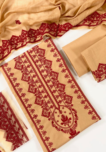 Aneelas Full Embroidered Lawn With Organza Patches 3PC