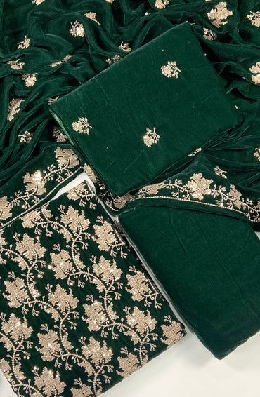 Maria B Luxury Velvet Embroidered Suit – 3PC