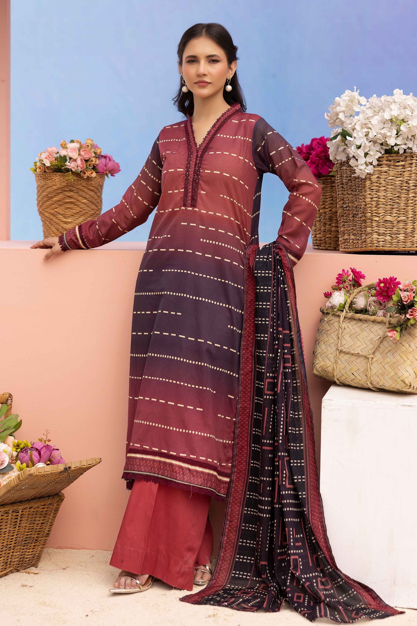 Rang Reza Digital Printed Lawn 3PC