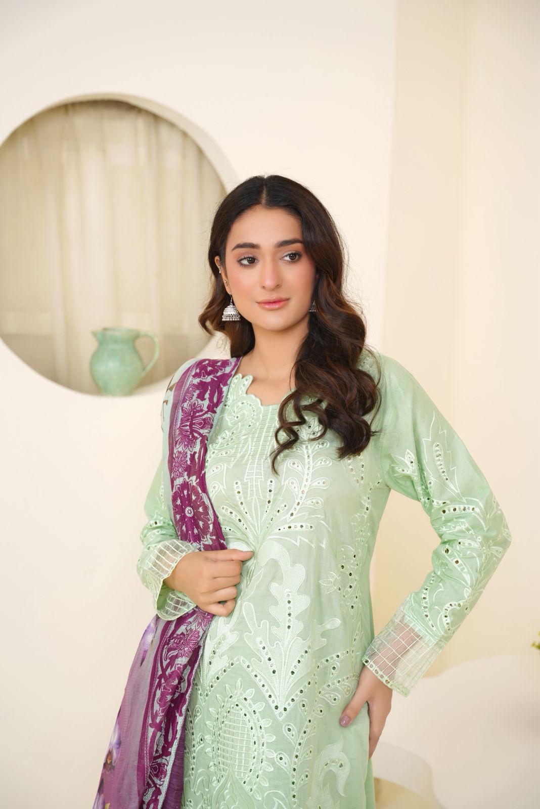 Mushq Embroidered Cambric 3-PC