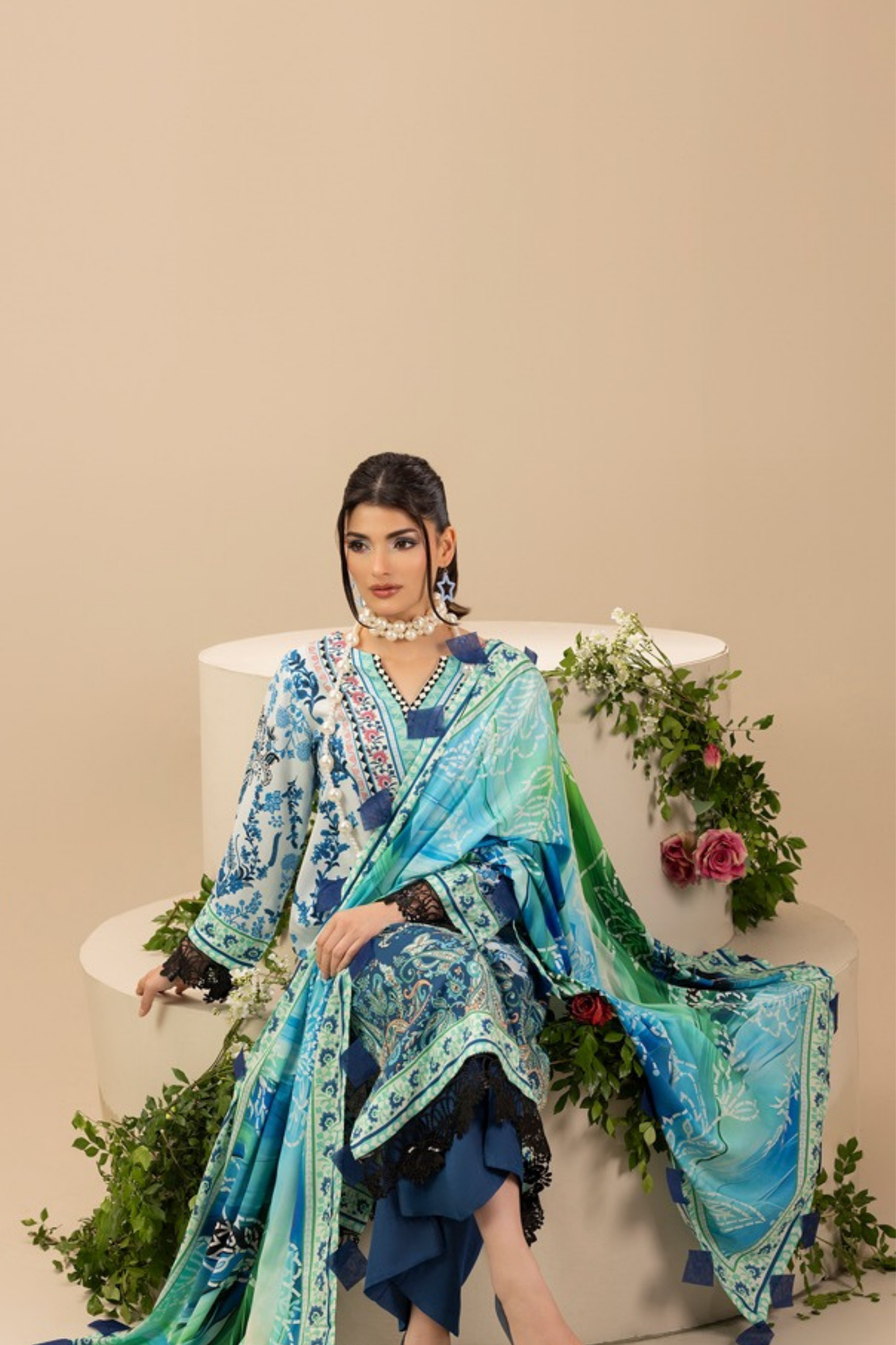 Paltar Printed Slub Linen 3PC