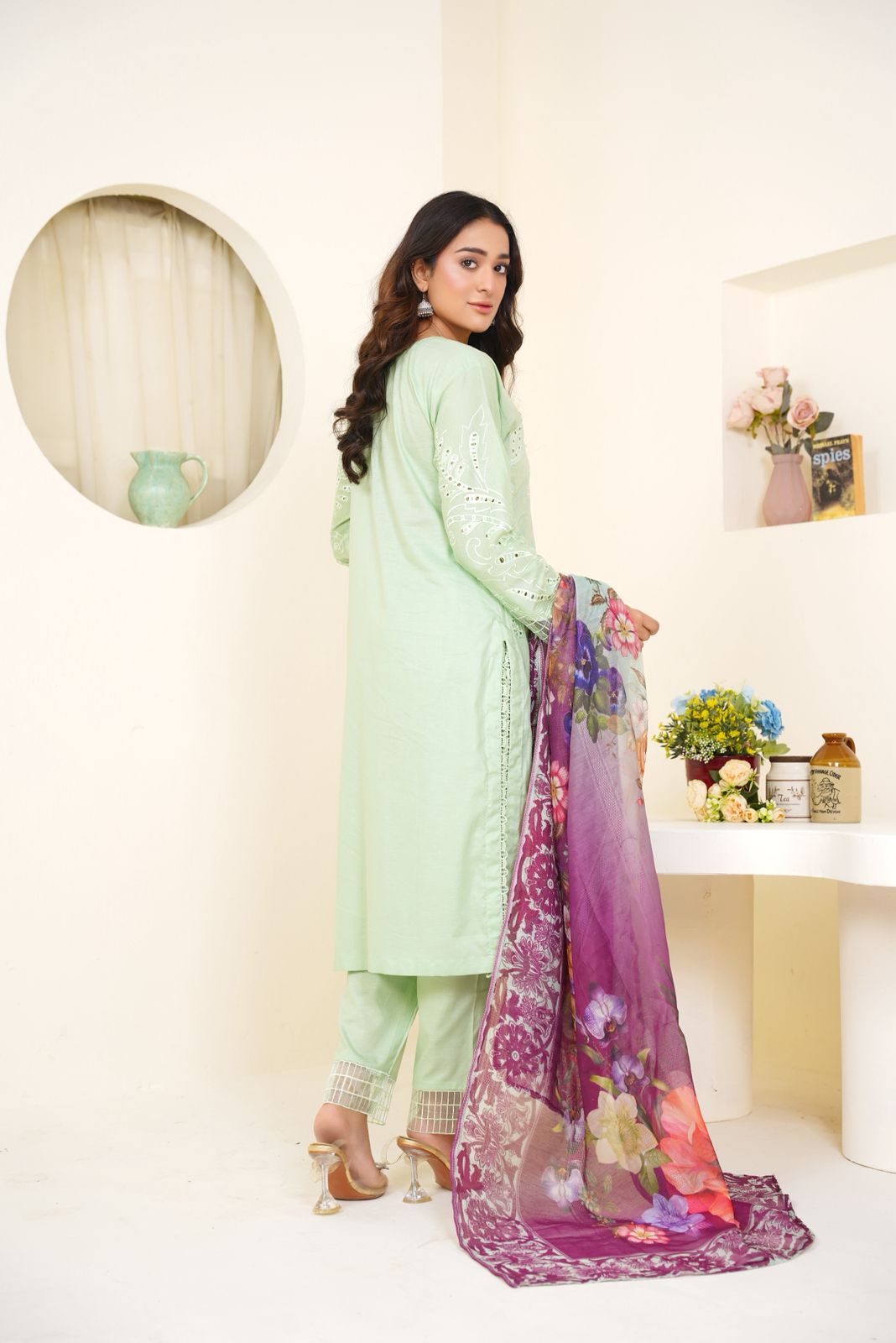 Mushq Embroidered Cambric 3-PC