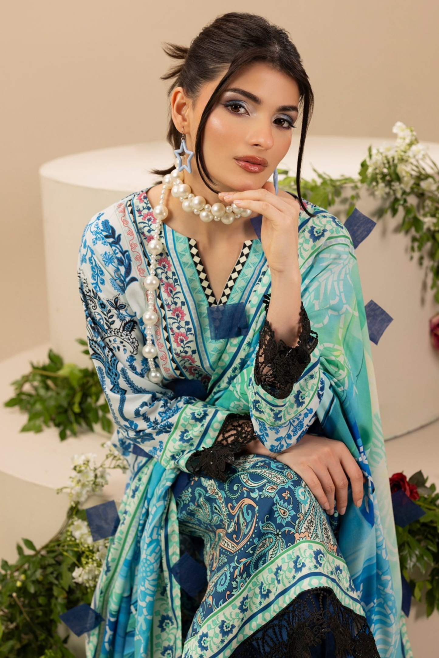 Paltar Printed Slub Linen 3PC