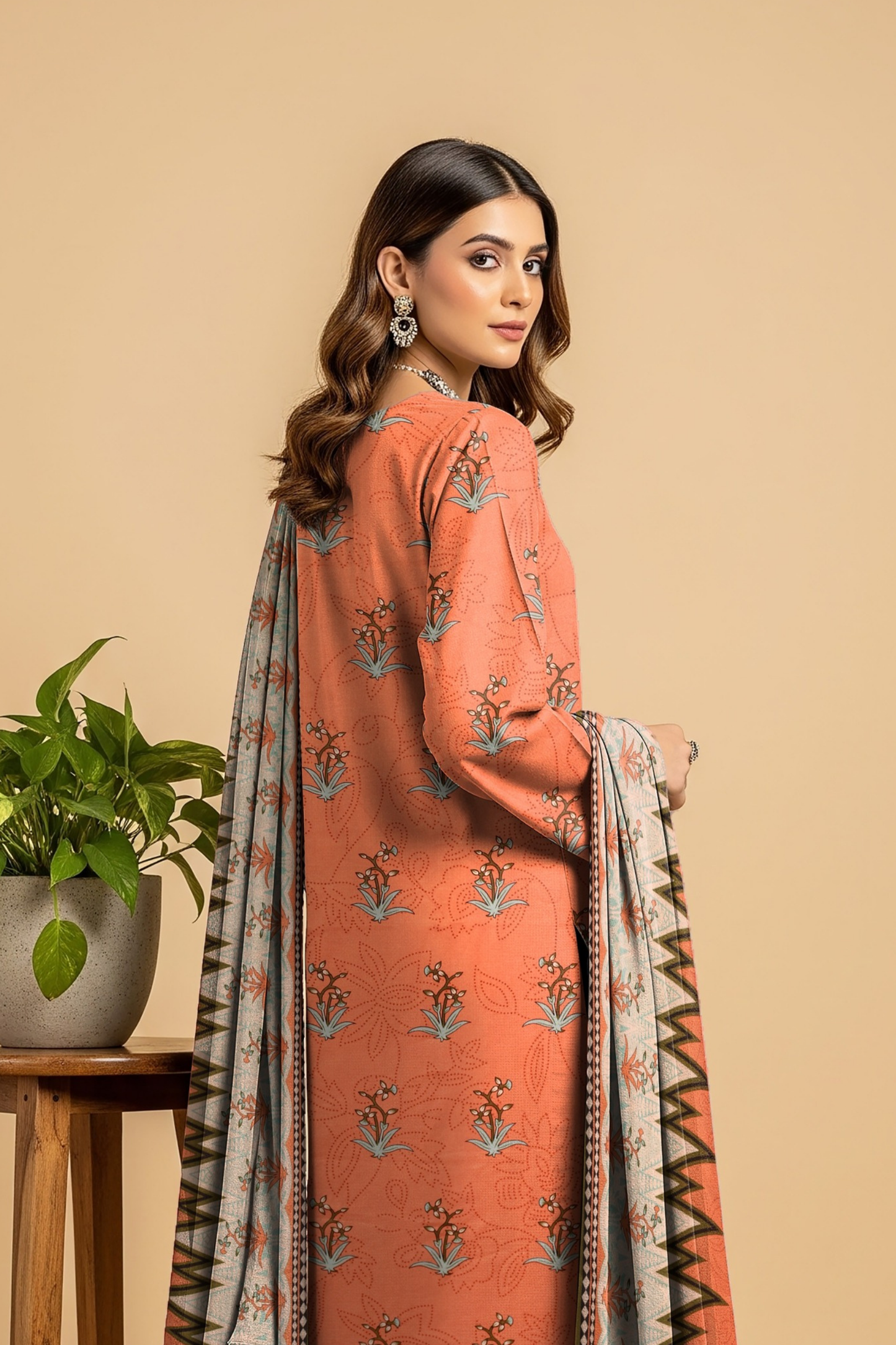 Noor By Fiza Noor Printed Wool 3PC