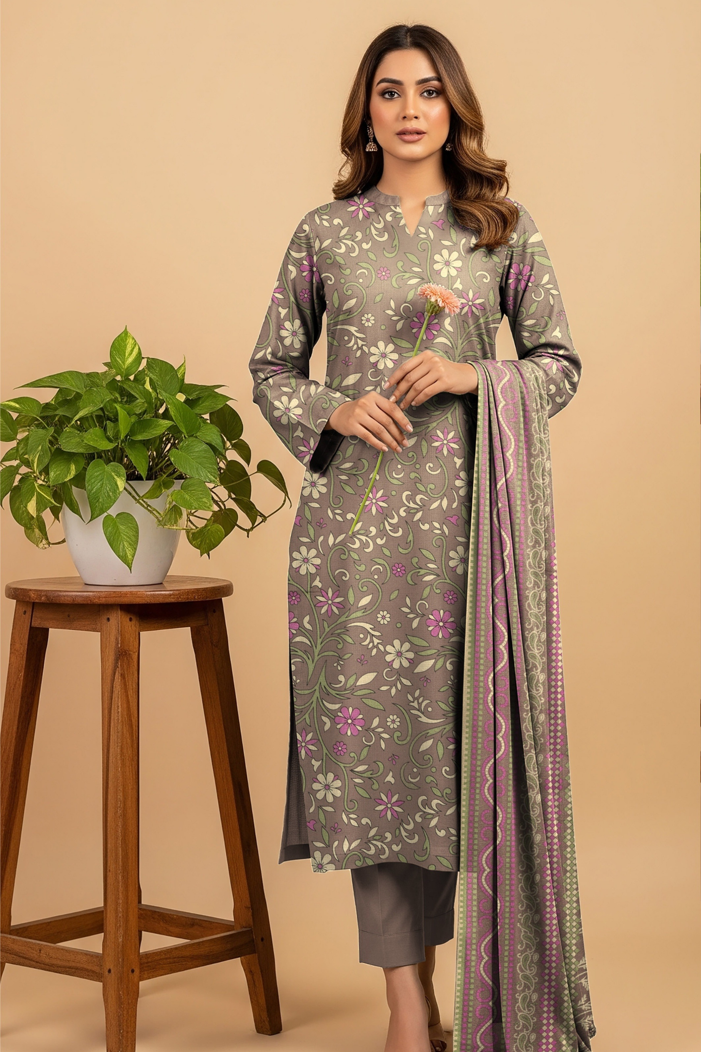 Noor By Fiza Noor Printed Wool 3PC