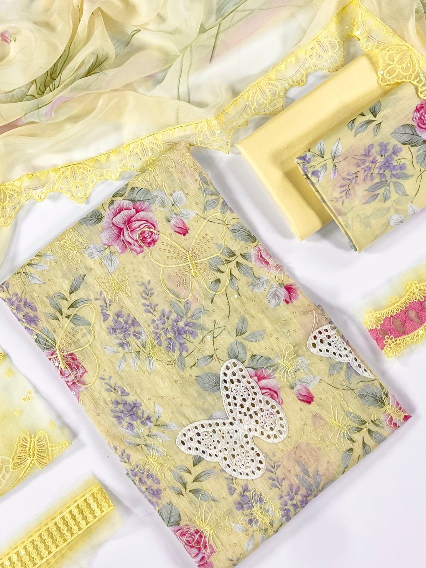 Maria B Embroiderd & Digital Printed Lawn 3PC