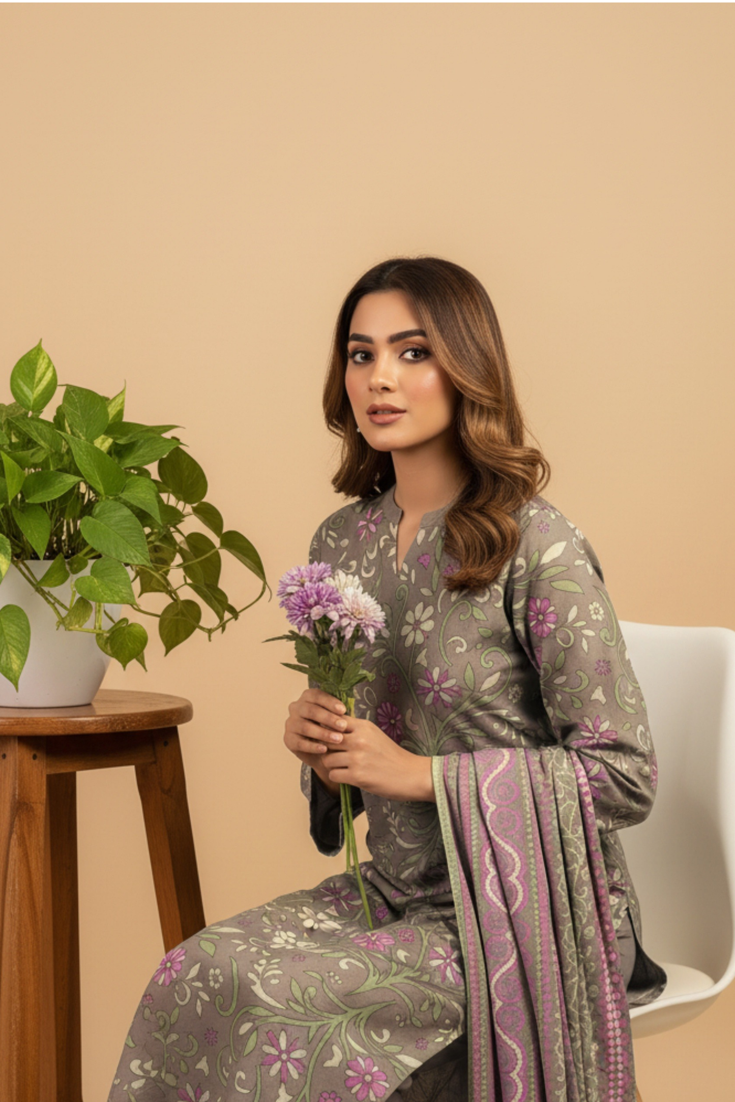 Noor By Fiza Noor Printed Wool 3PC