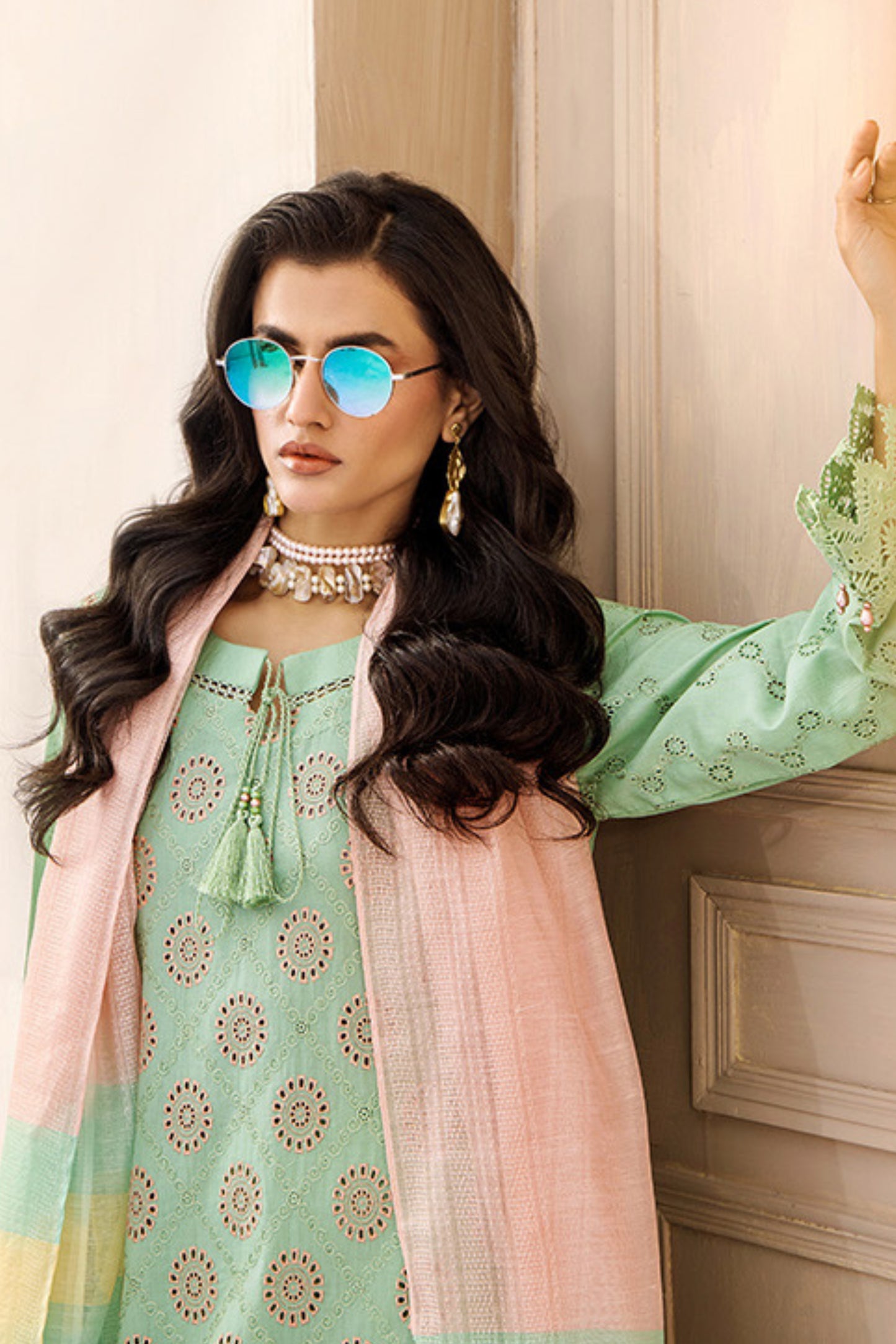 Alora By Adan Libas Embroidered Schiffli 3PC
