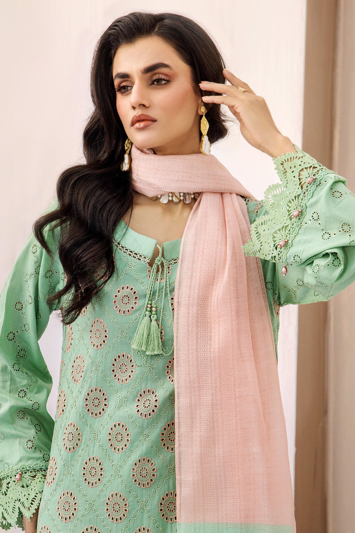 Alora By Adan Libas Embroidered Schiffli 3PC