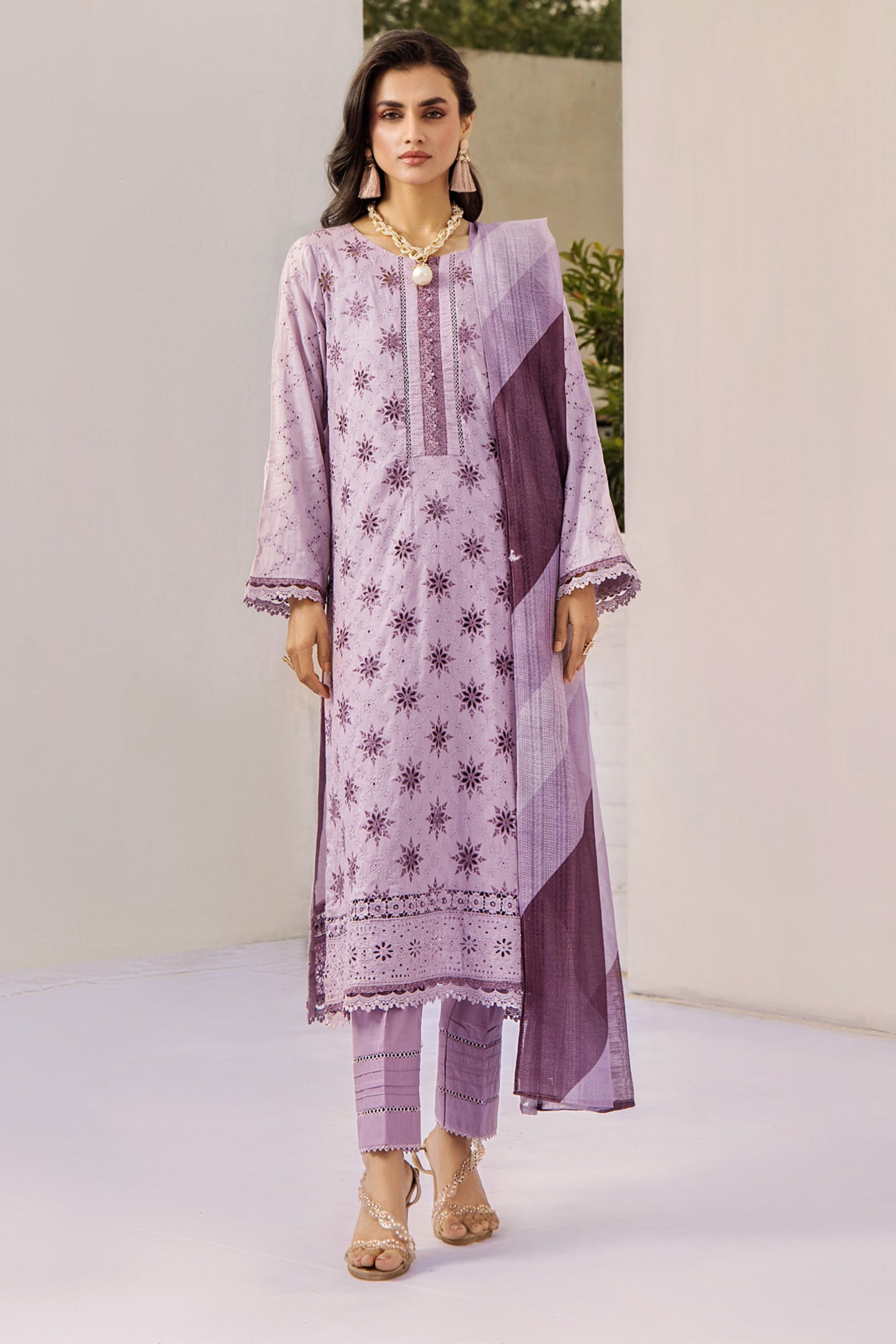 Alora By Adan Libas Embroidered Schiffli 3PC