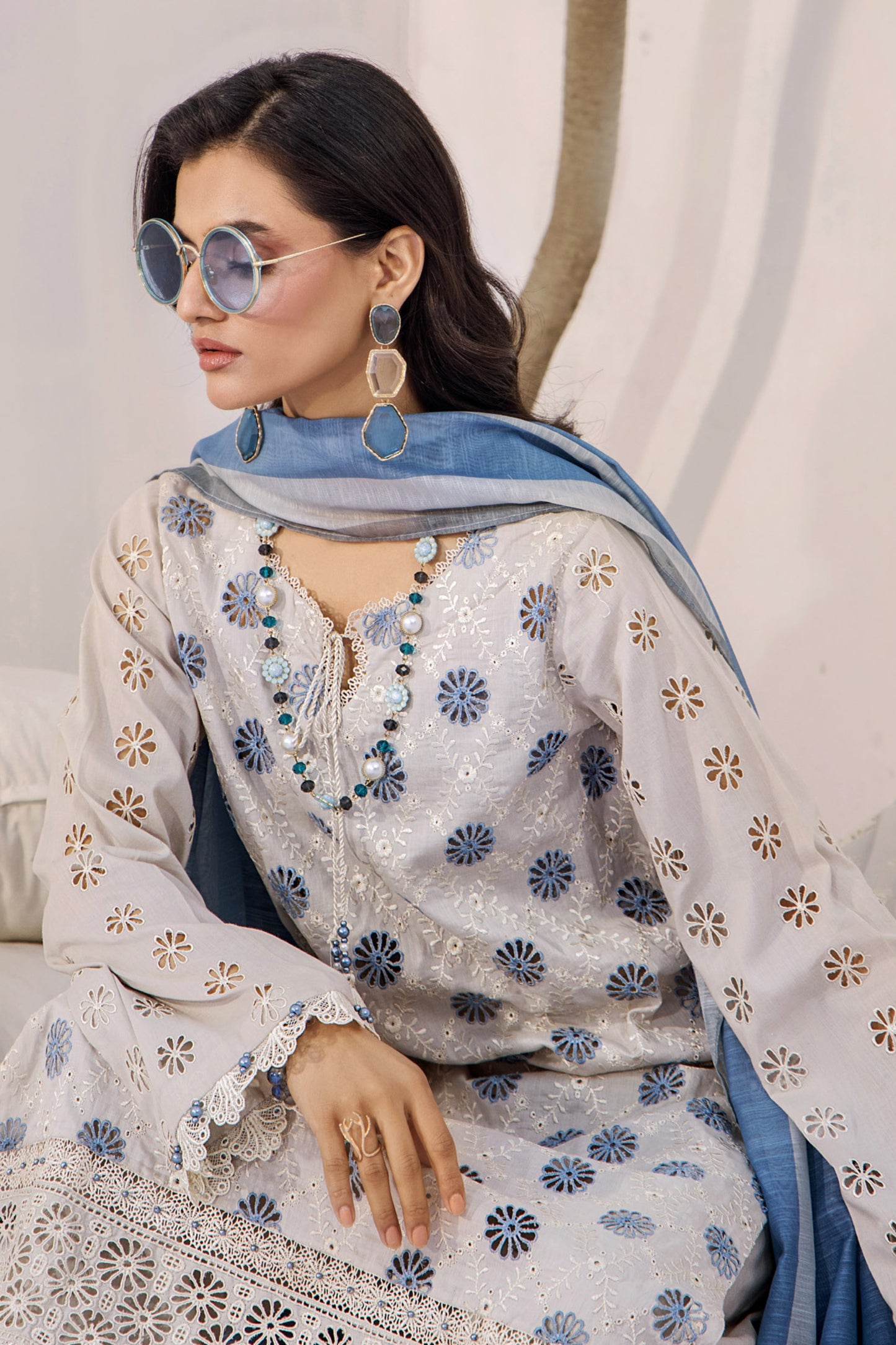 Alora By Adan Libas Embroidered Schiffli 3PC