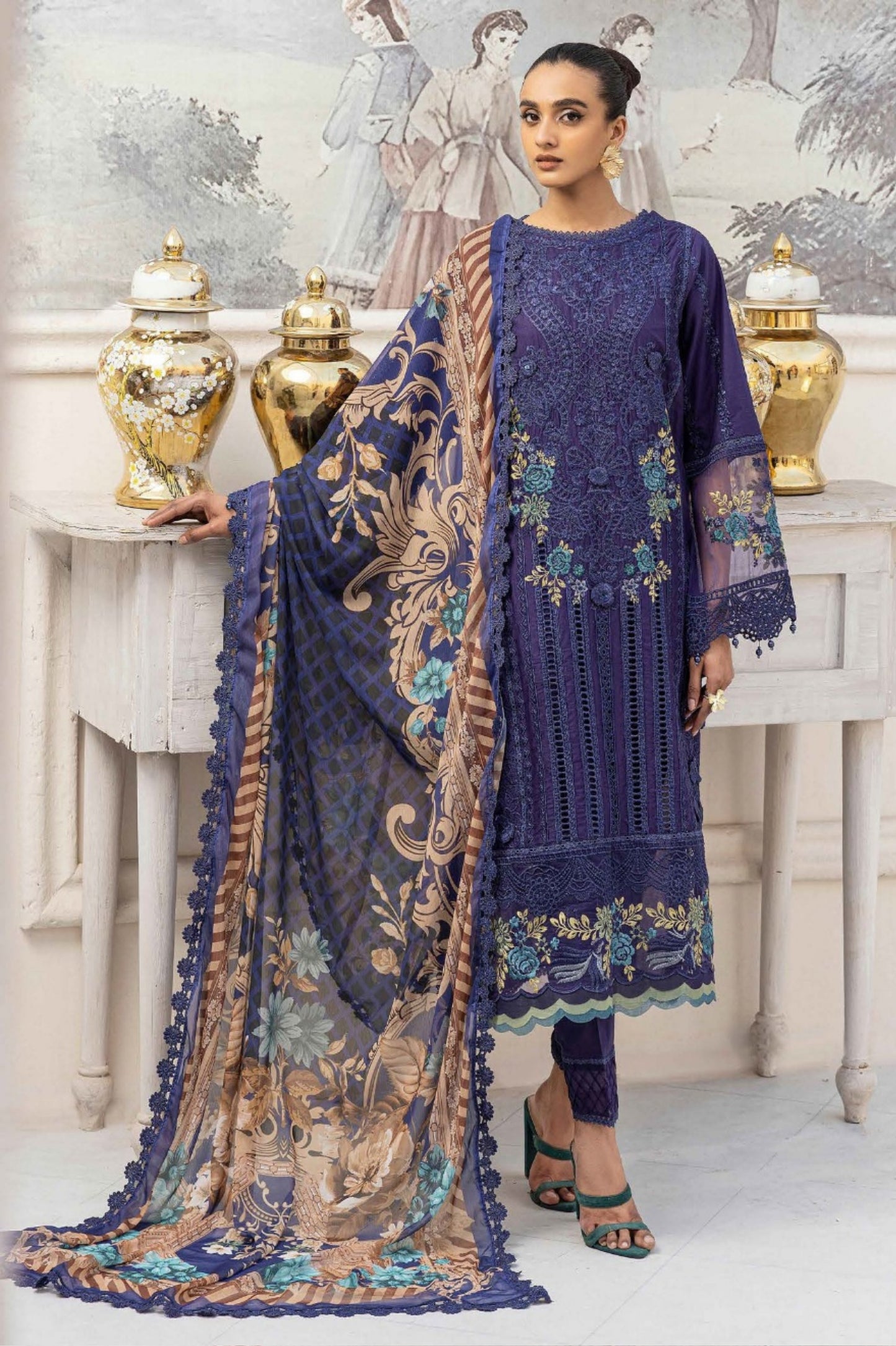 Zebaish By Adans Libas Embroidered Lawn 3PC