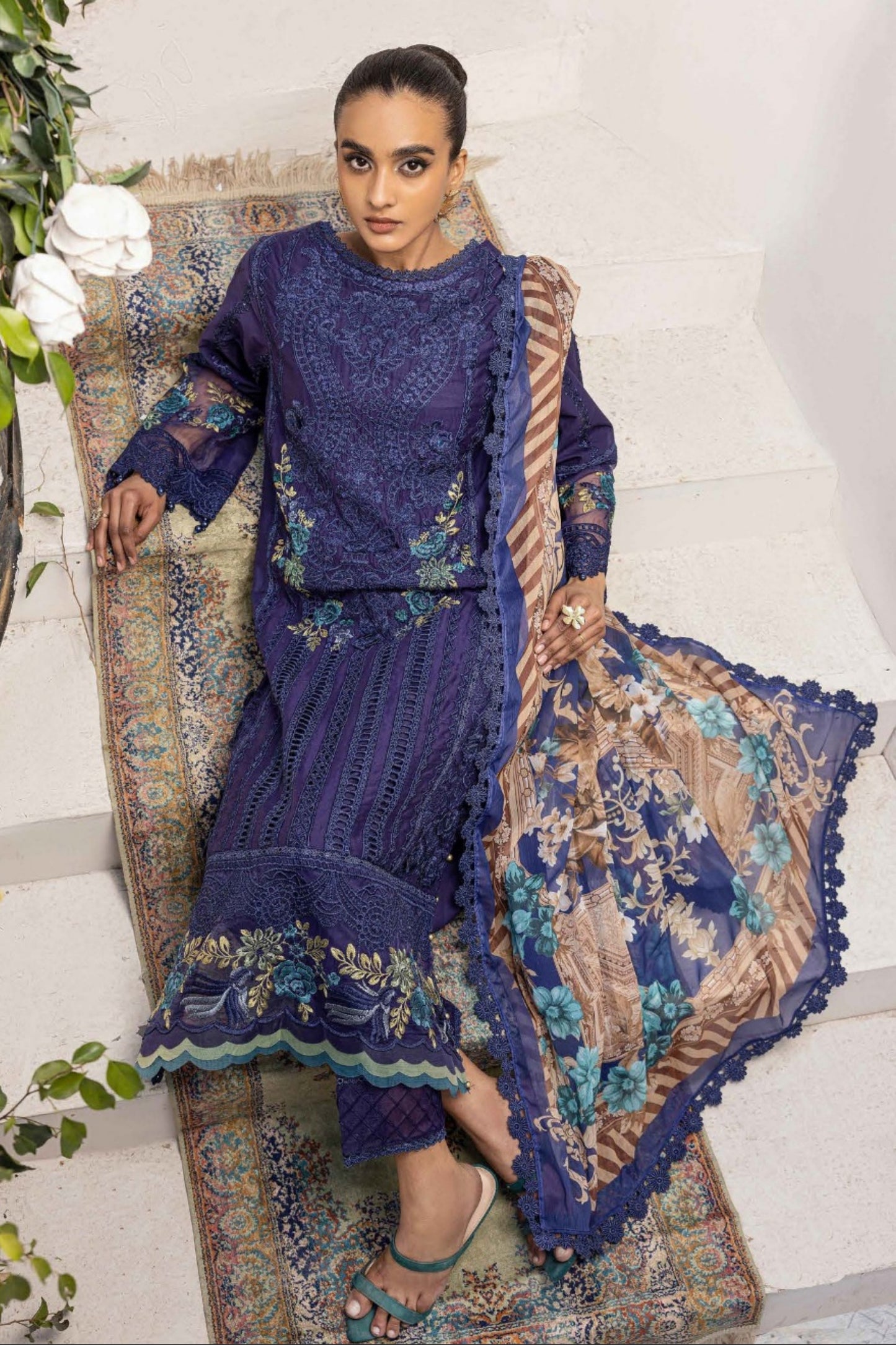 Zebaish By Adans Libas Embroidered Lawn 3PC